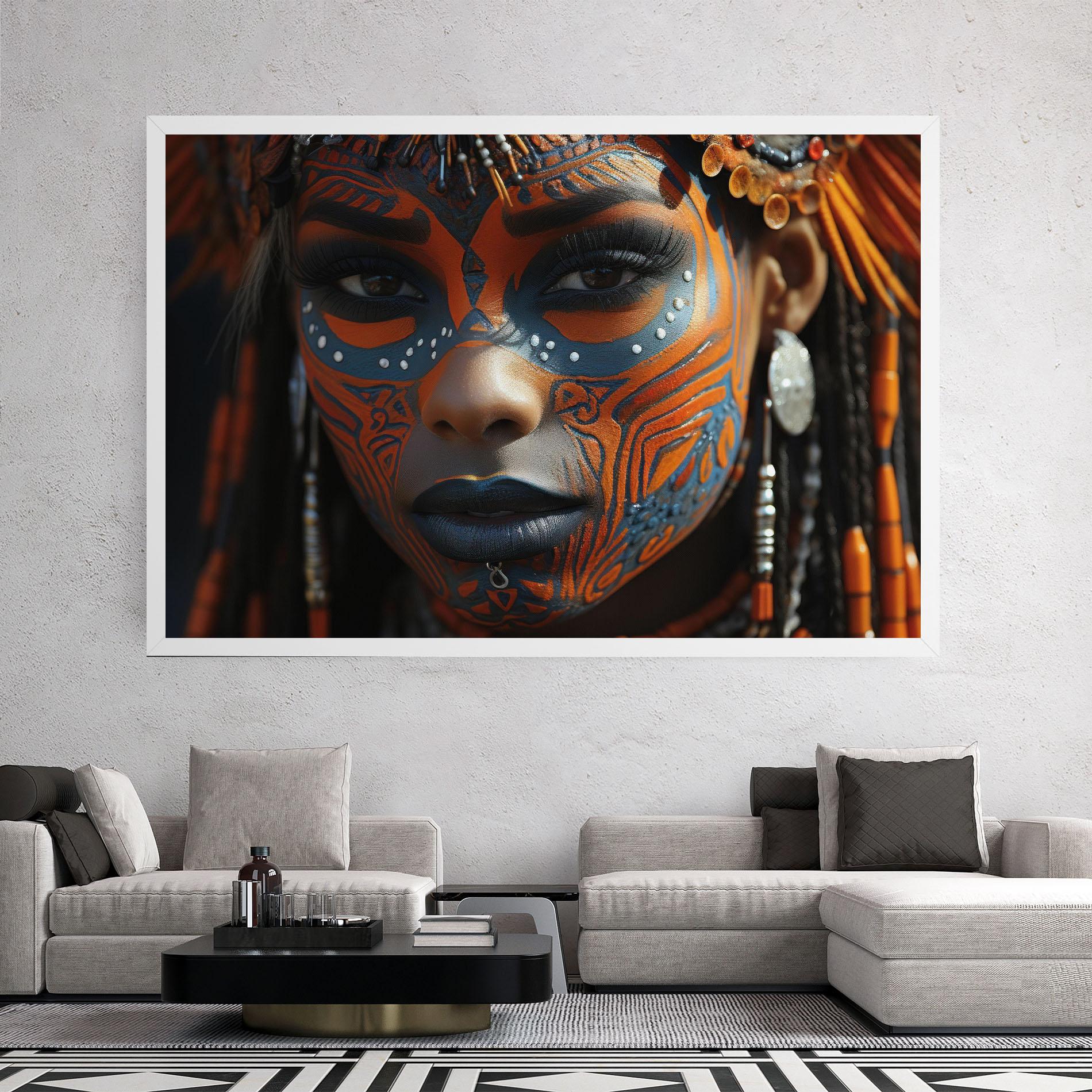 Vászonkép Orange Tribal Paint mockup 2