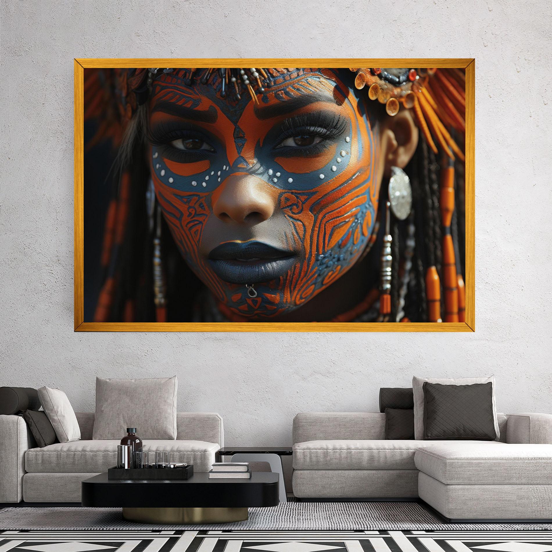Vászonkép Orange Tribal Paint mockup 2
