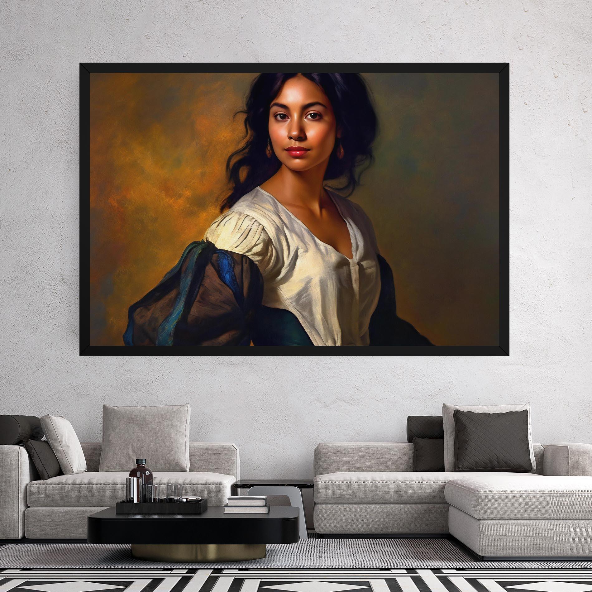 Vászonkép Beautiful Brunette Art mockup 2