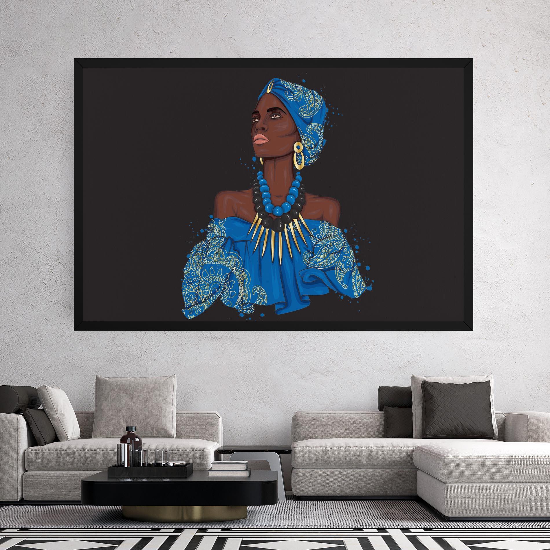 Vászonkép Blue African Outfit mockup 2