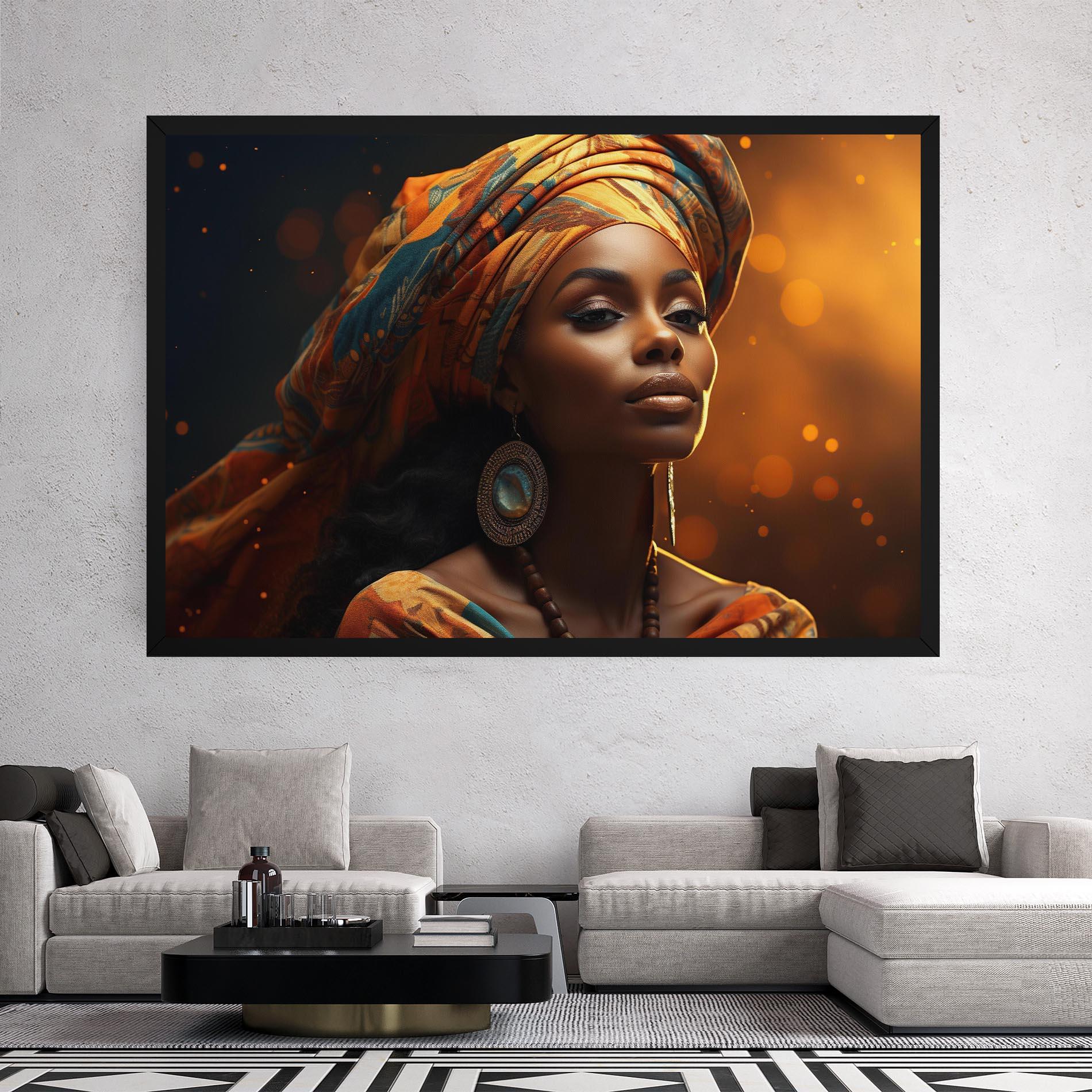 Vászonkép Fashion African Portrait mockup 2