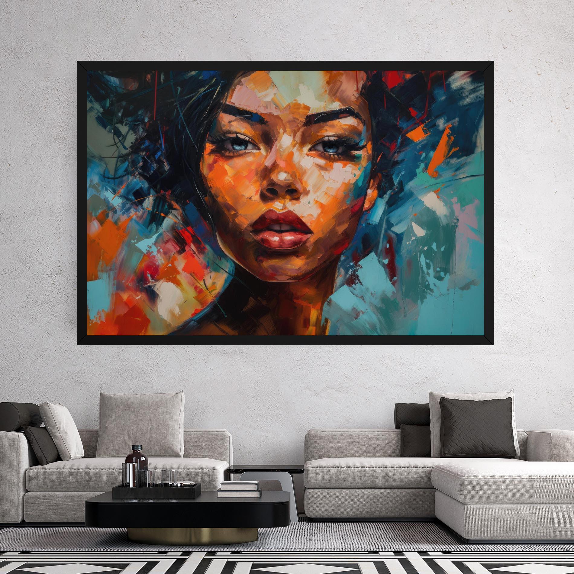 Vászonkép Intense Fiery Portrait mockup 2