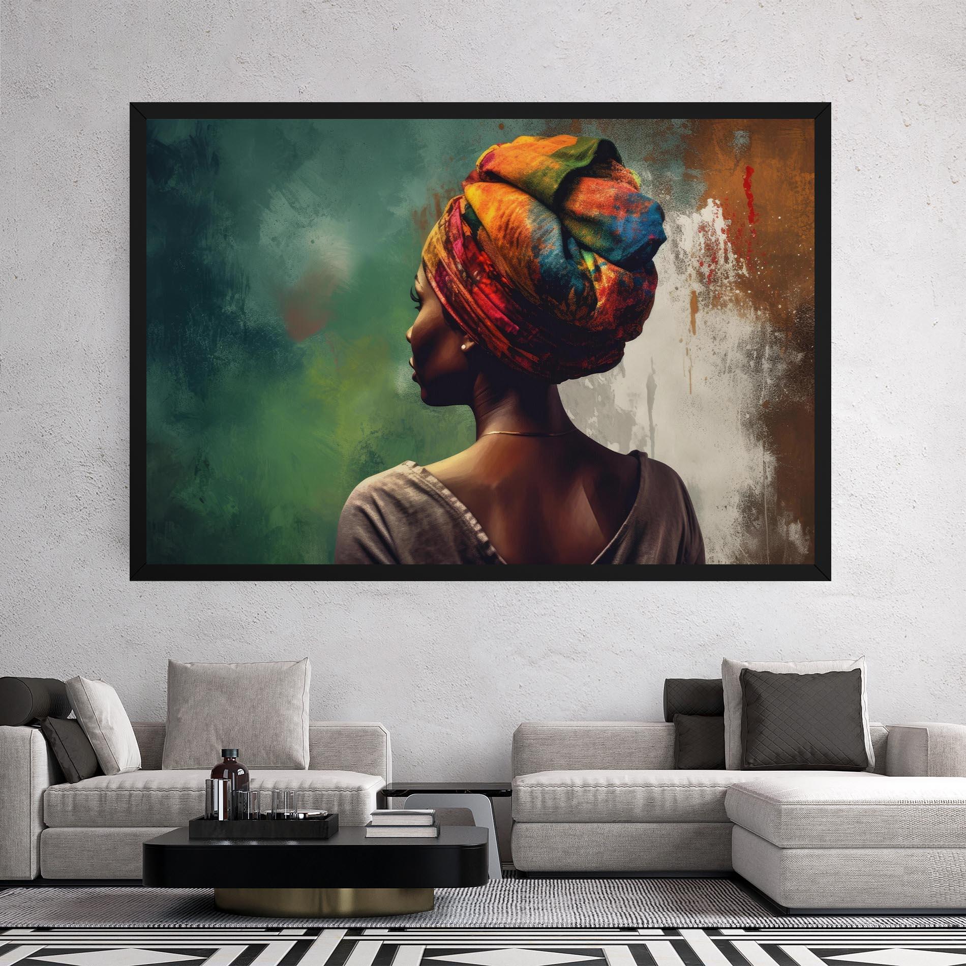 Vászonkép Yellow Turban Art mockup 2