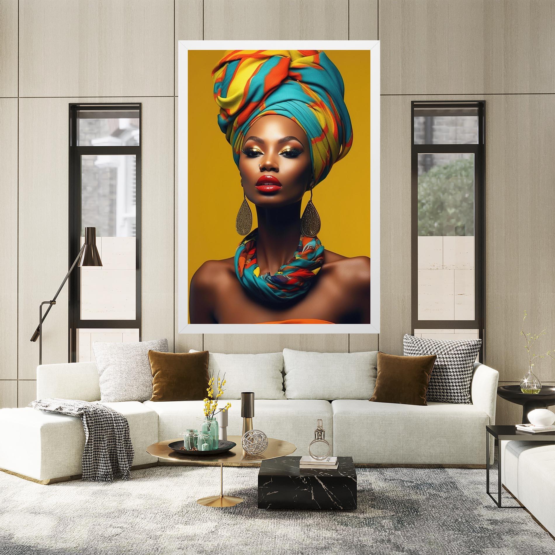 Vászonkép African Yellow Portrait mockup 2