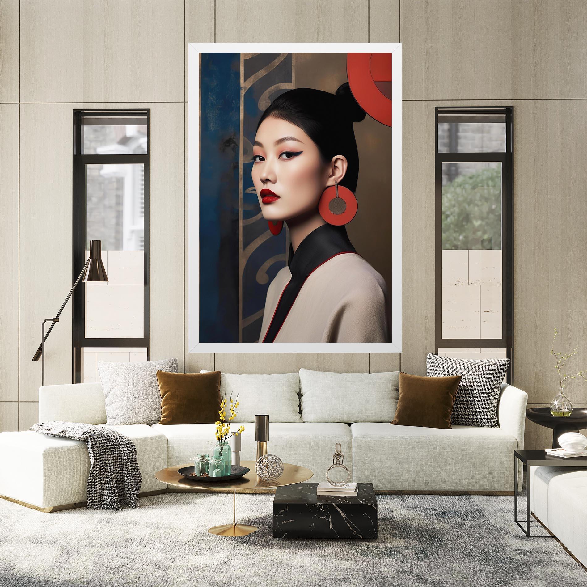 Vászonkép Asian Big Earrings mockup 2