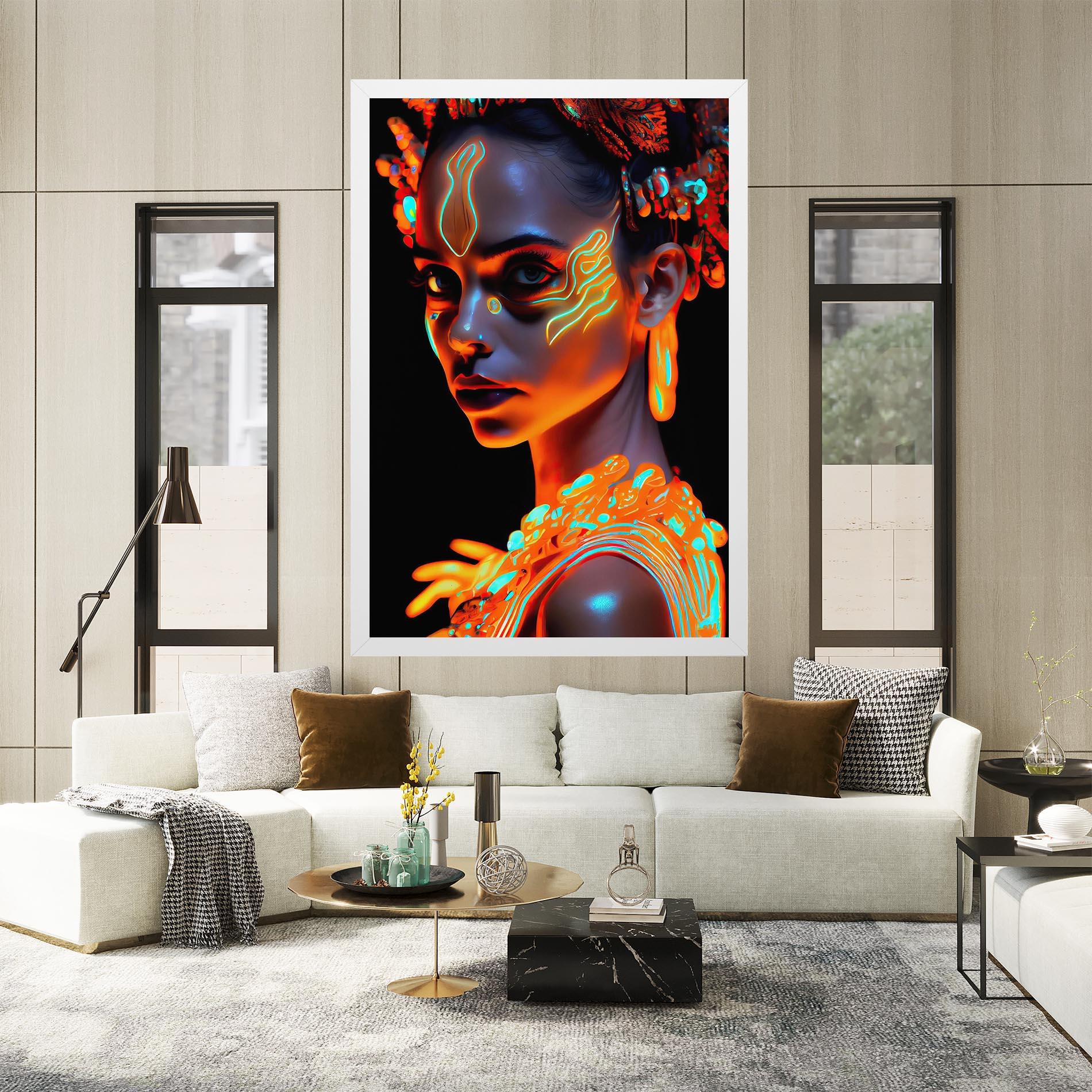 Vászonkép Glowing Face Paint mockup 2