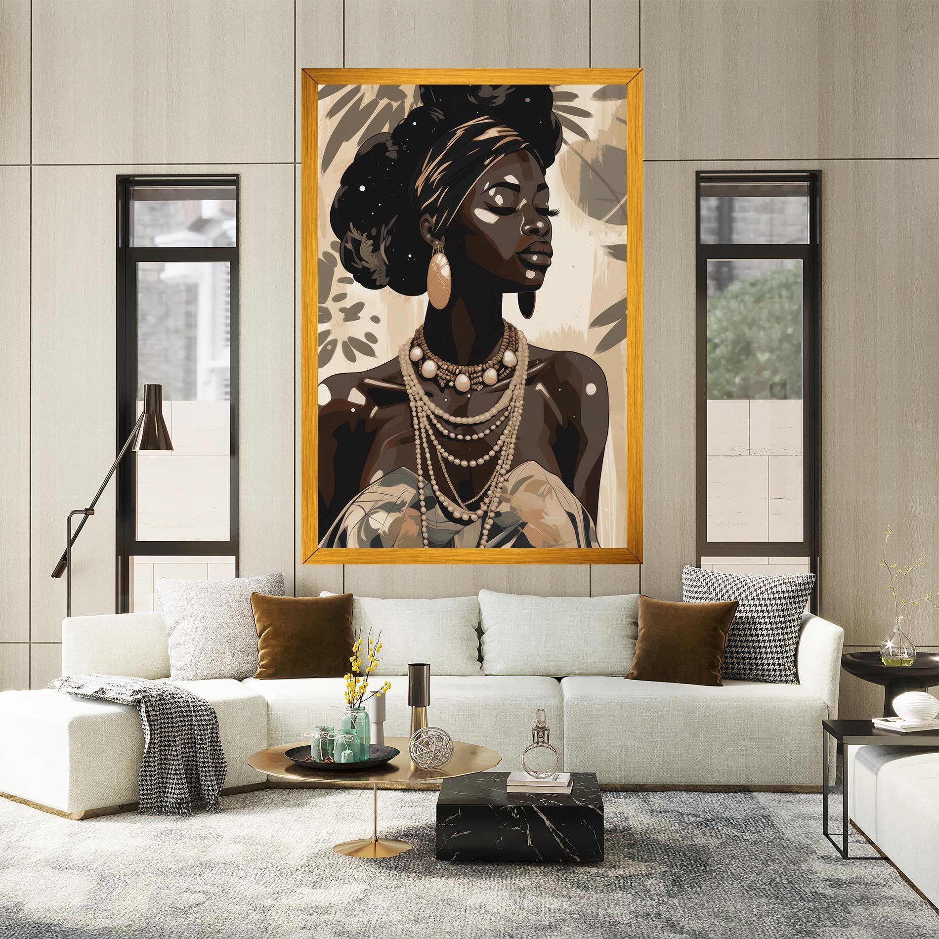 Vászonkép African Woman On Cream mockup 2