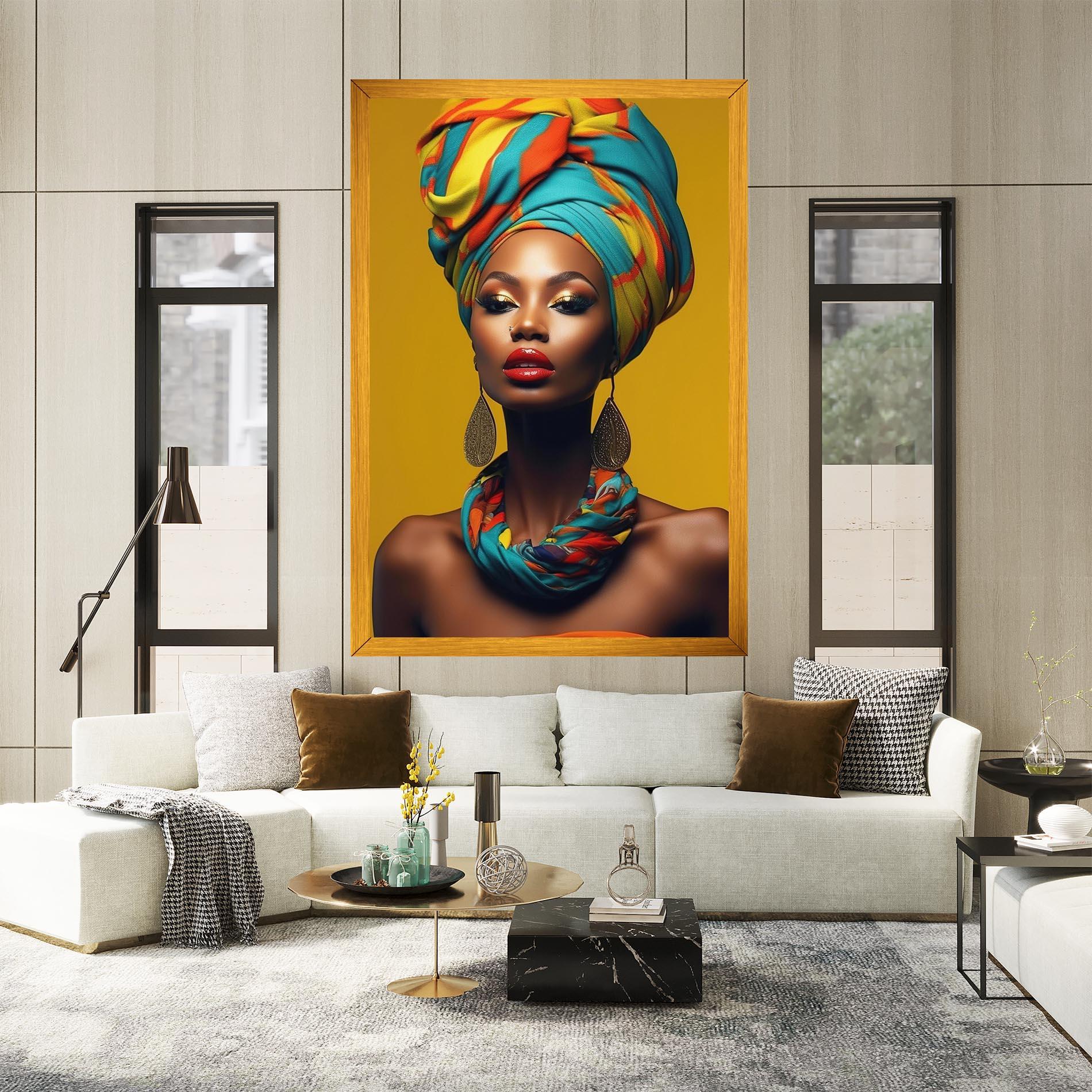 Vászonkép African Yellow Portrait mockup 2