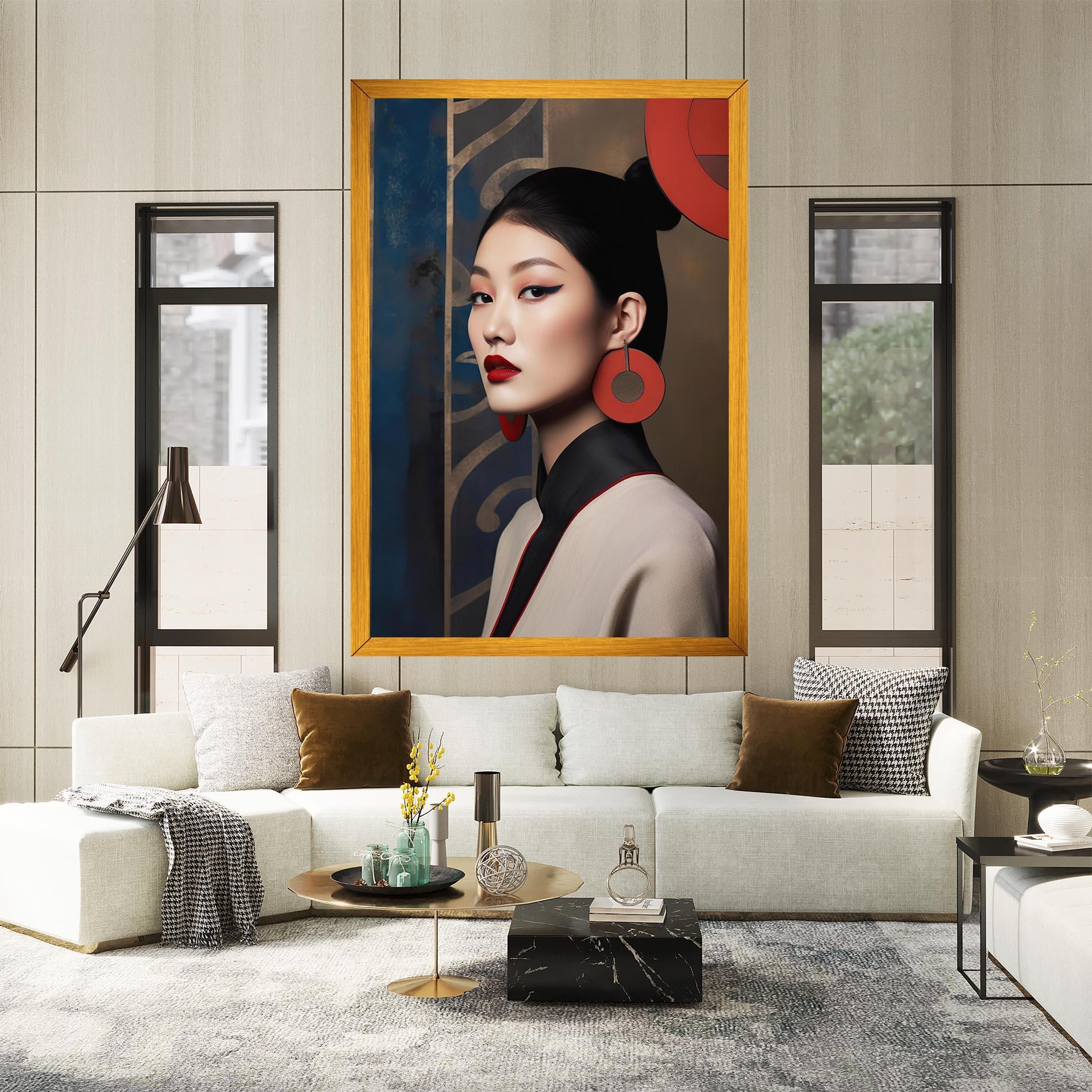 Vászonkép Asian Big Earrings mockup 2
