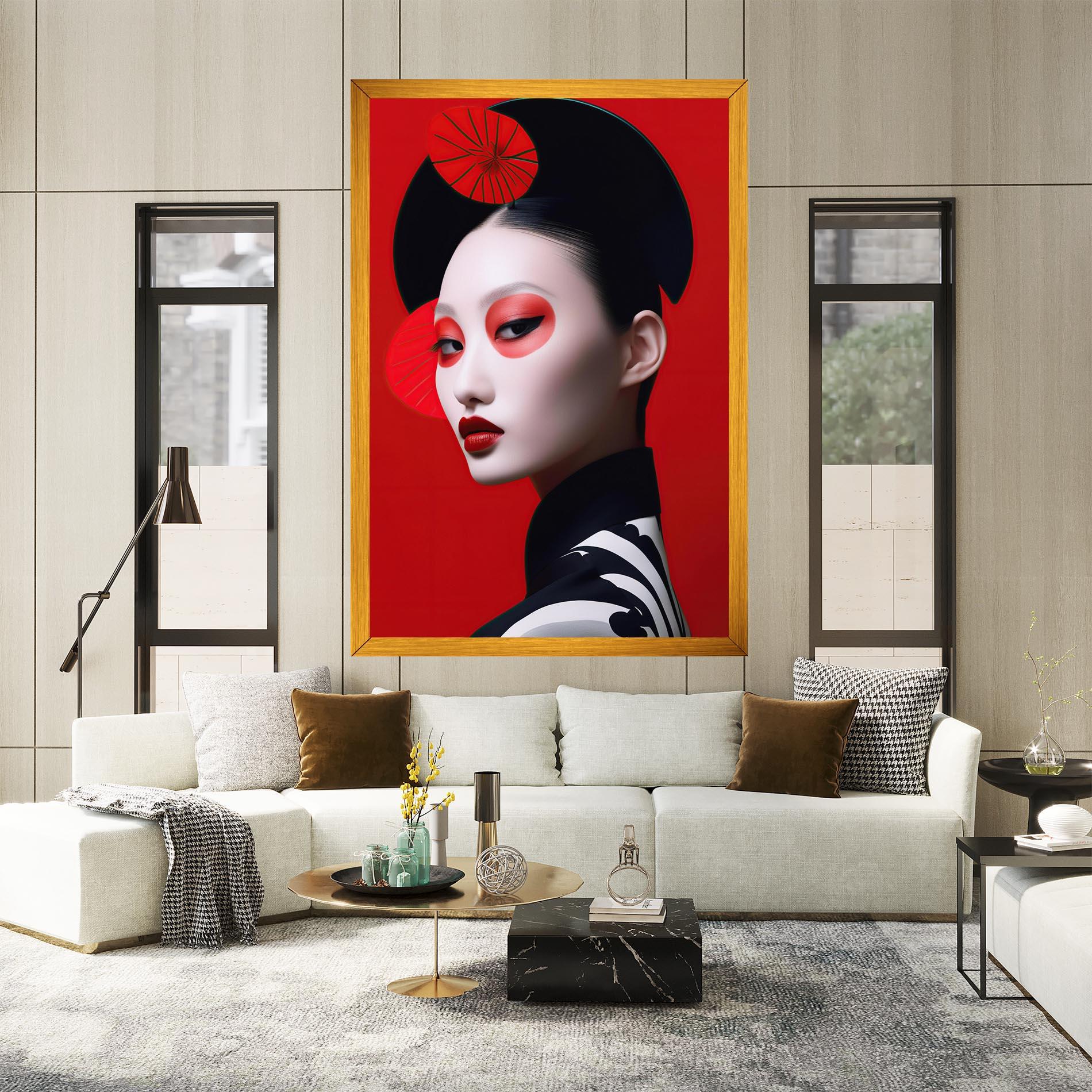 Vászonkép Asiatic Red Makeup mockup 2