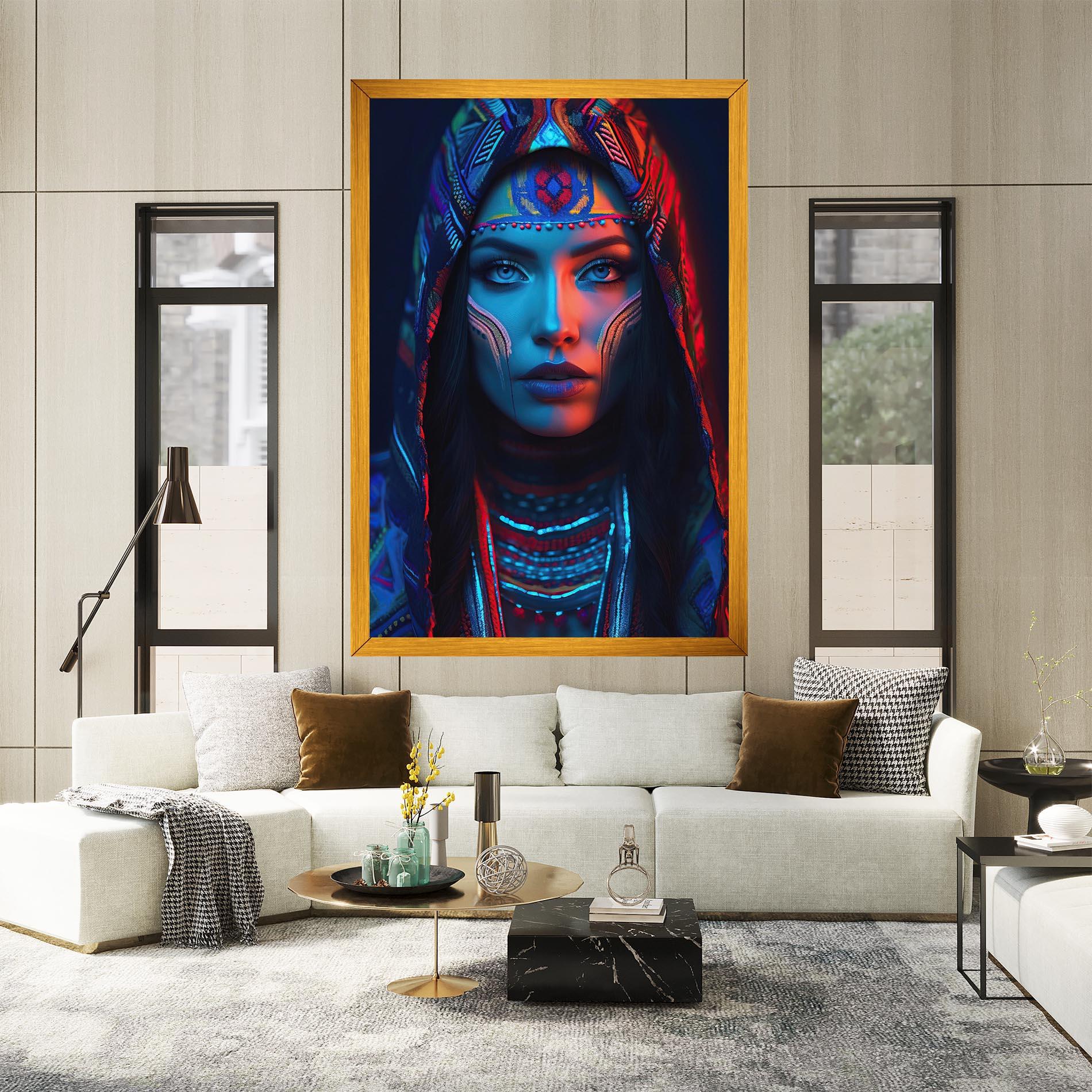 Vászonkép Blue Red Light Hood mockup 2