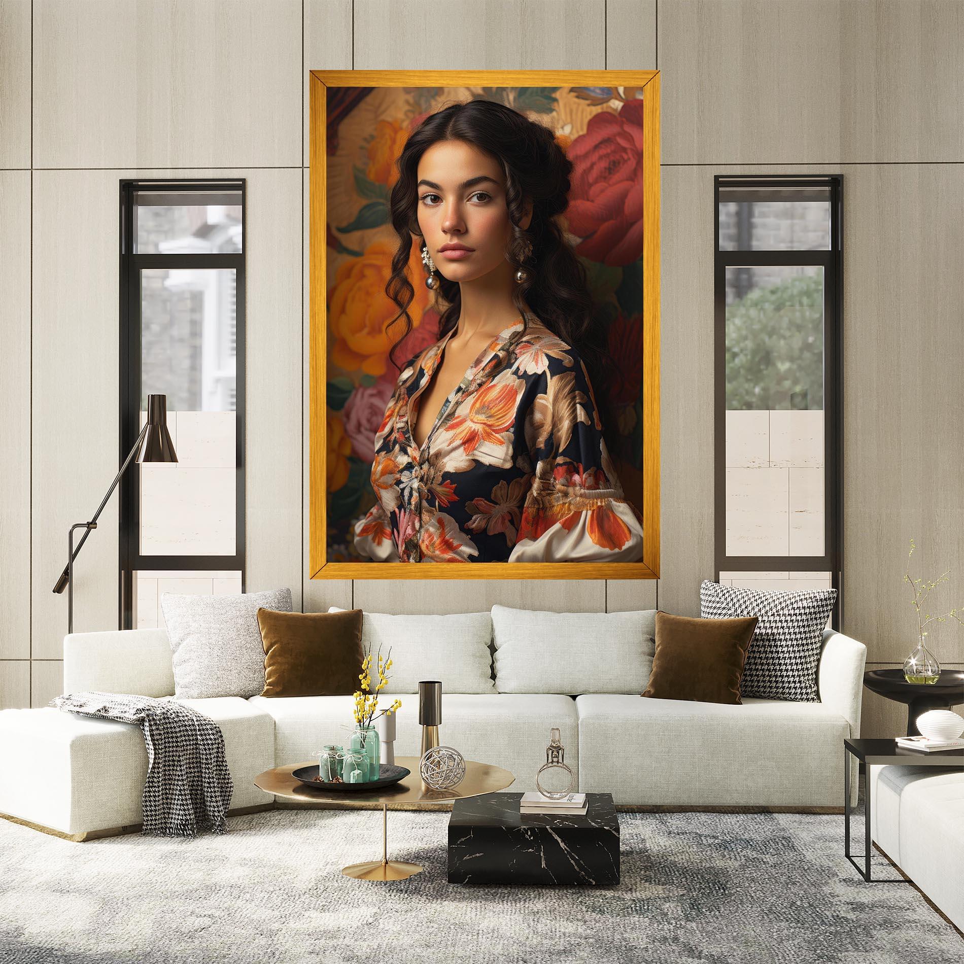 Vászonkép Floral Dress Lady mockup 2