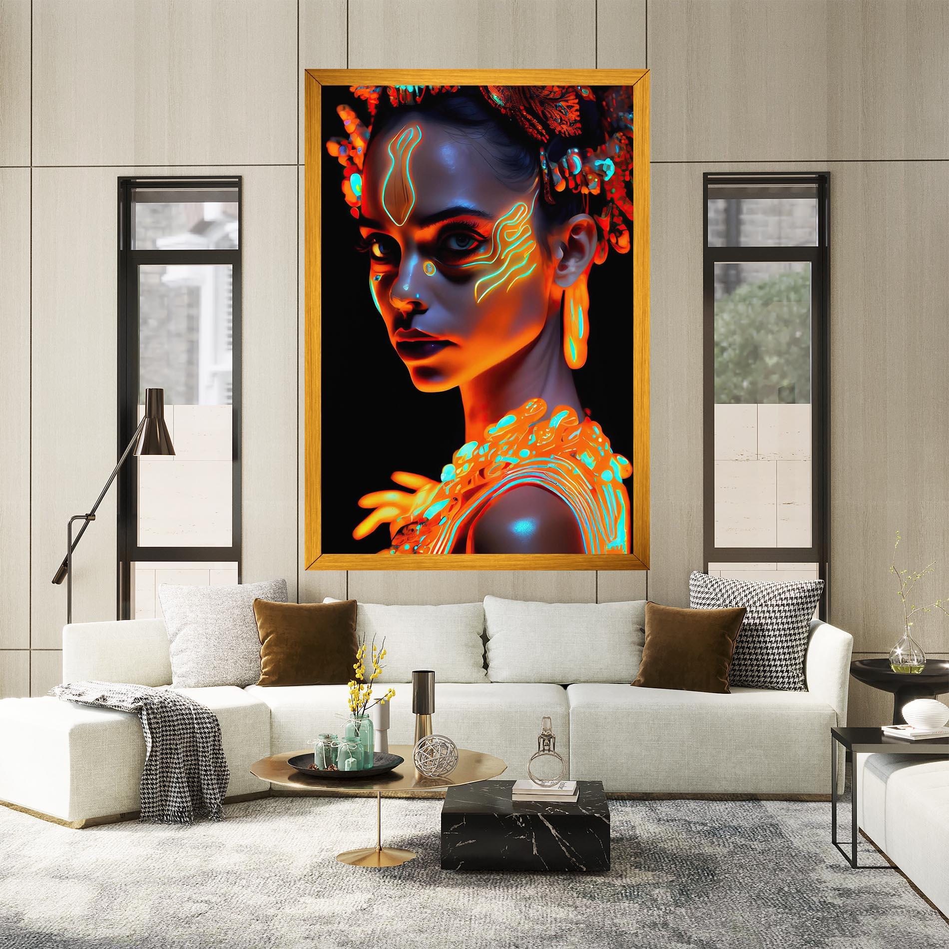 Vászonkép Glowing Face Paint mockup 2