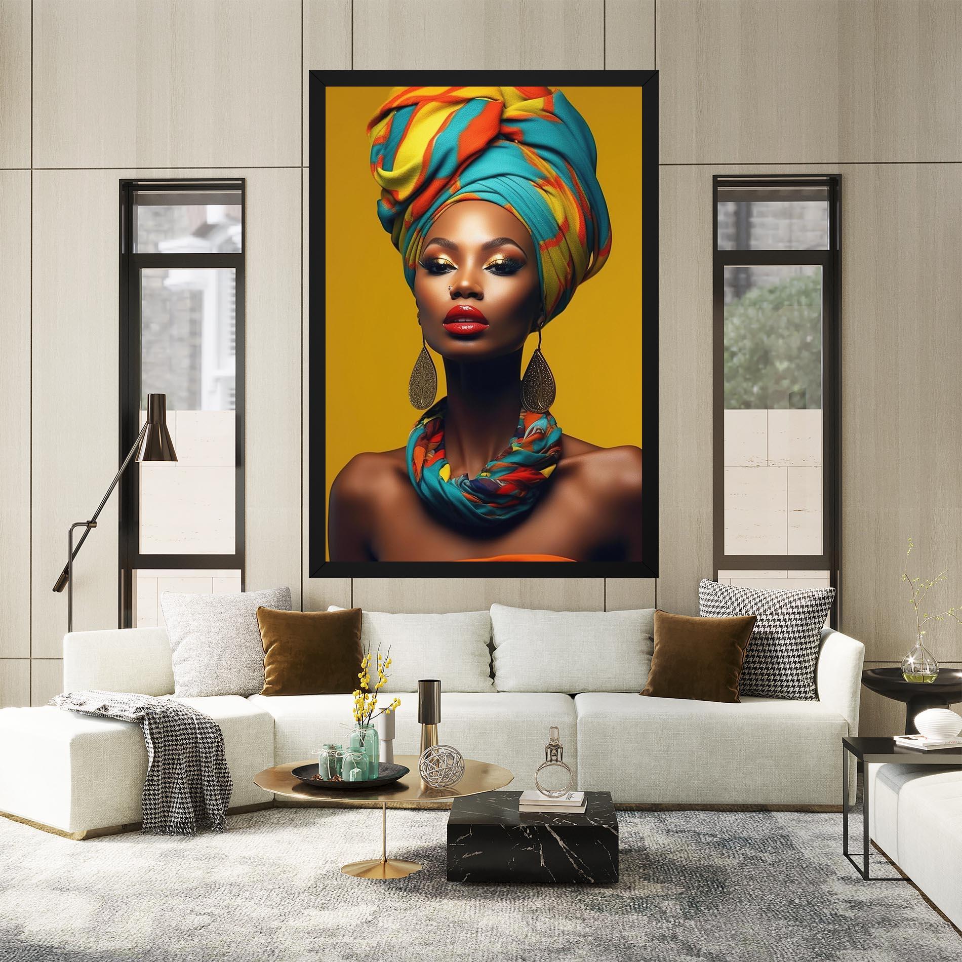 Vászonkép African Yellow Portrait mockup 2
