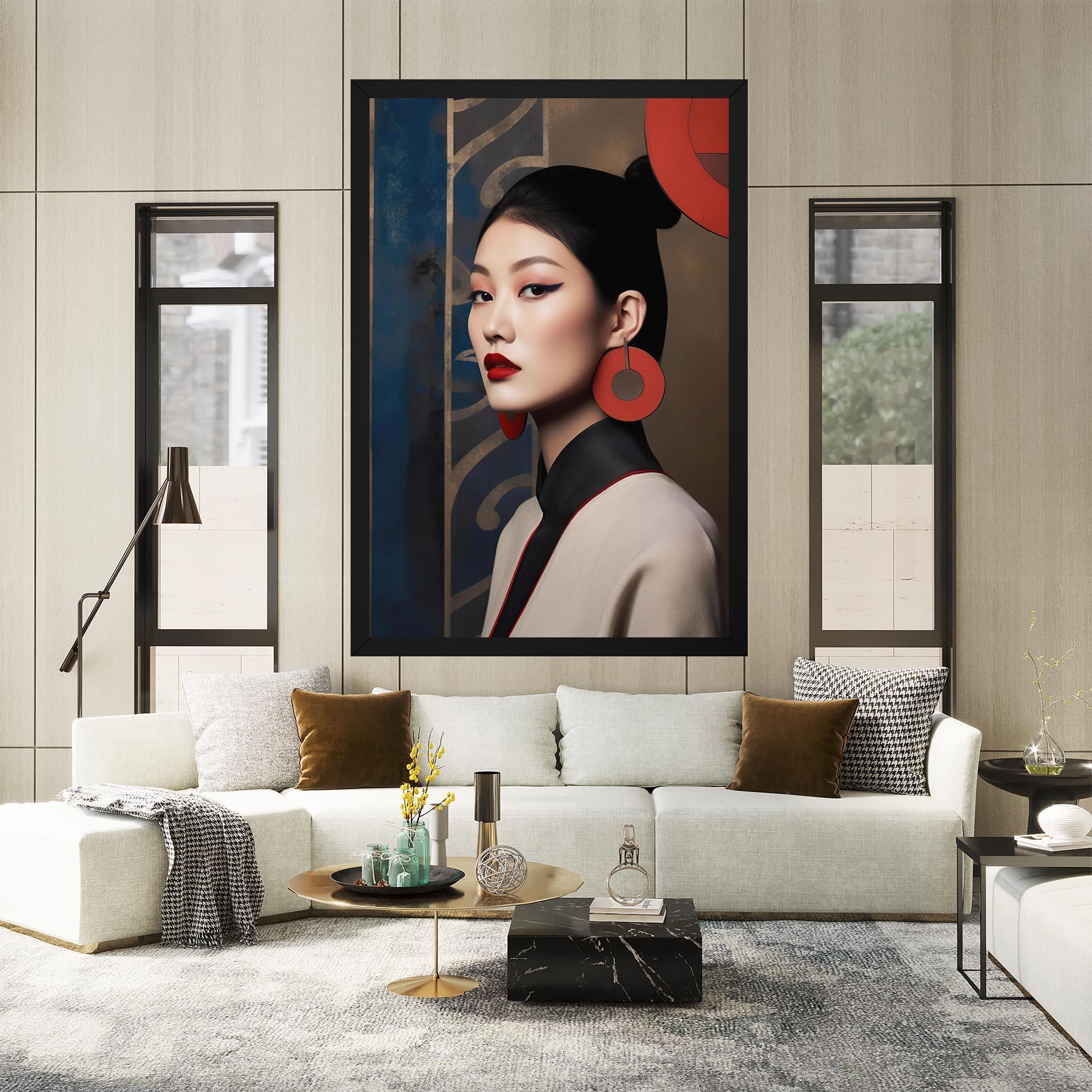Vászonkép Asian Big Earrings mockup 2