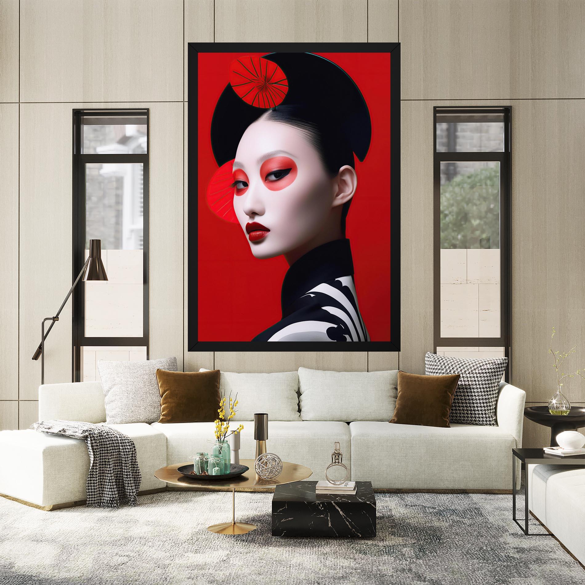 Vászonkép Asiatic Red Makeup mockup 2