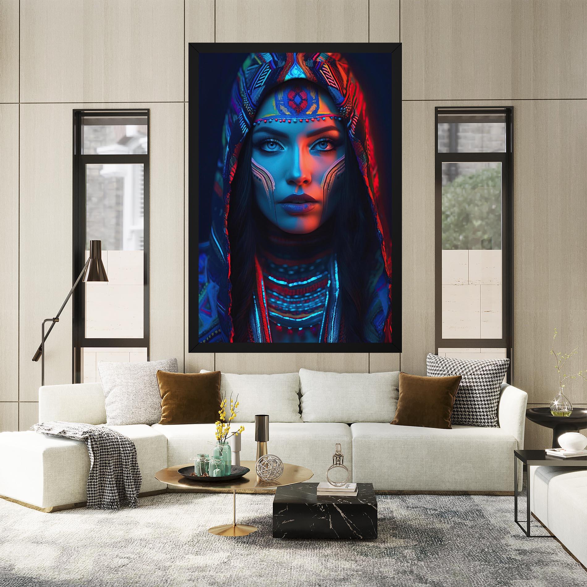 Vászonkép Blue Red Light Hood mockup 2