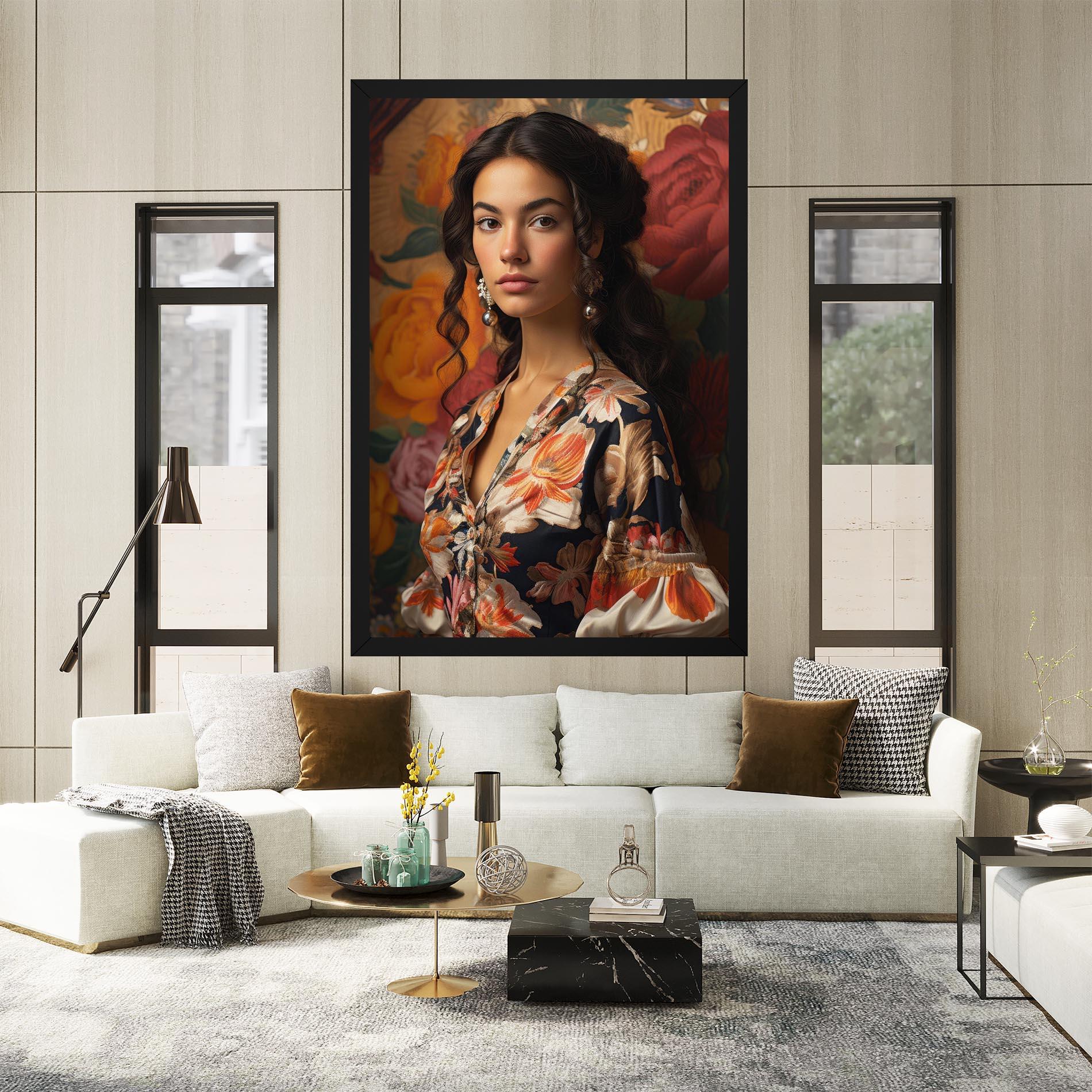 Vászonkép Floral Dress Lady mockup 2