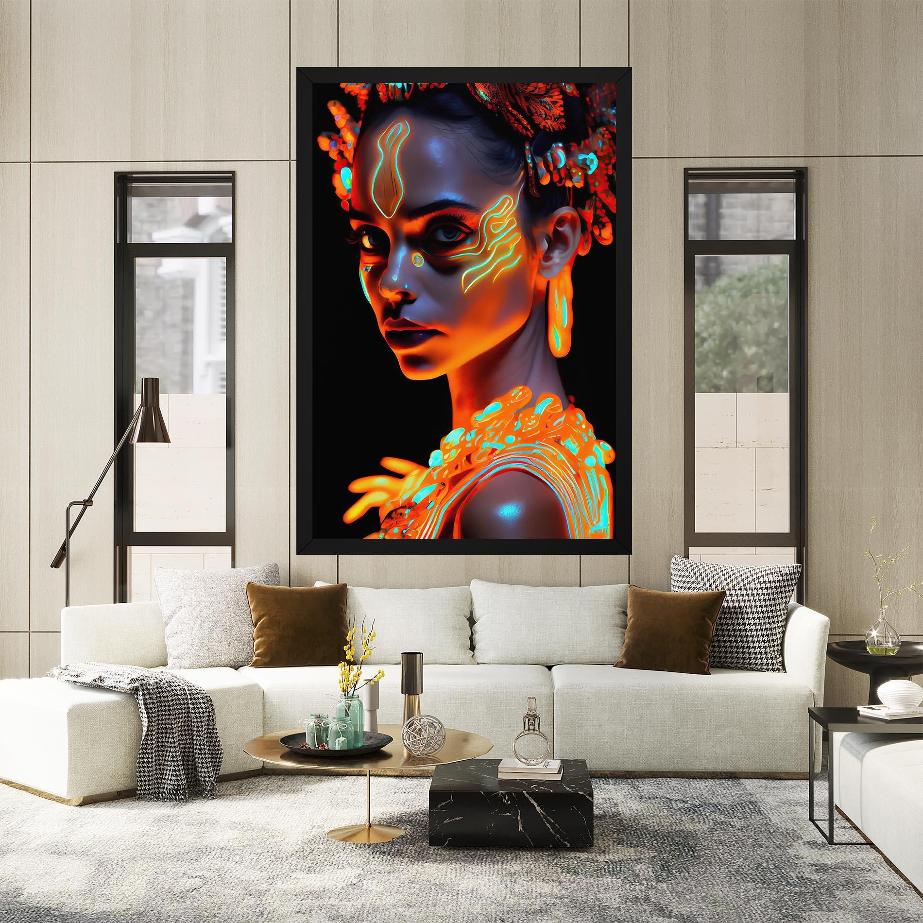 Vászonkép Glowing Face Paint mockup 2