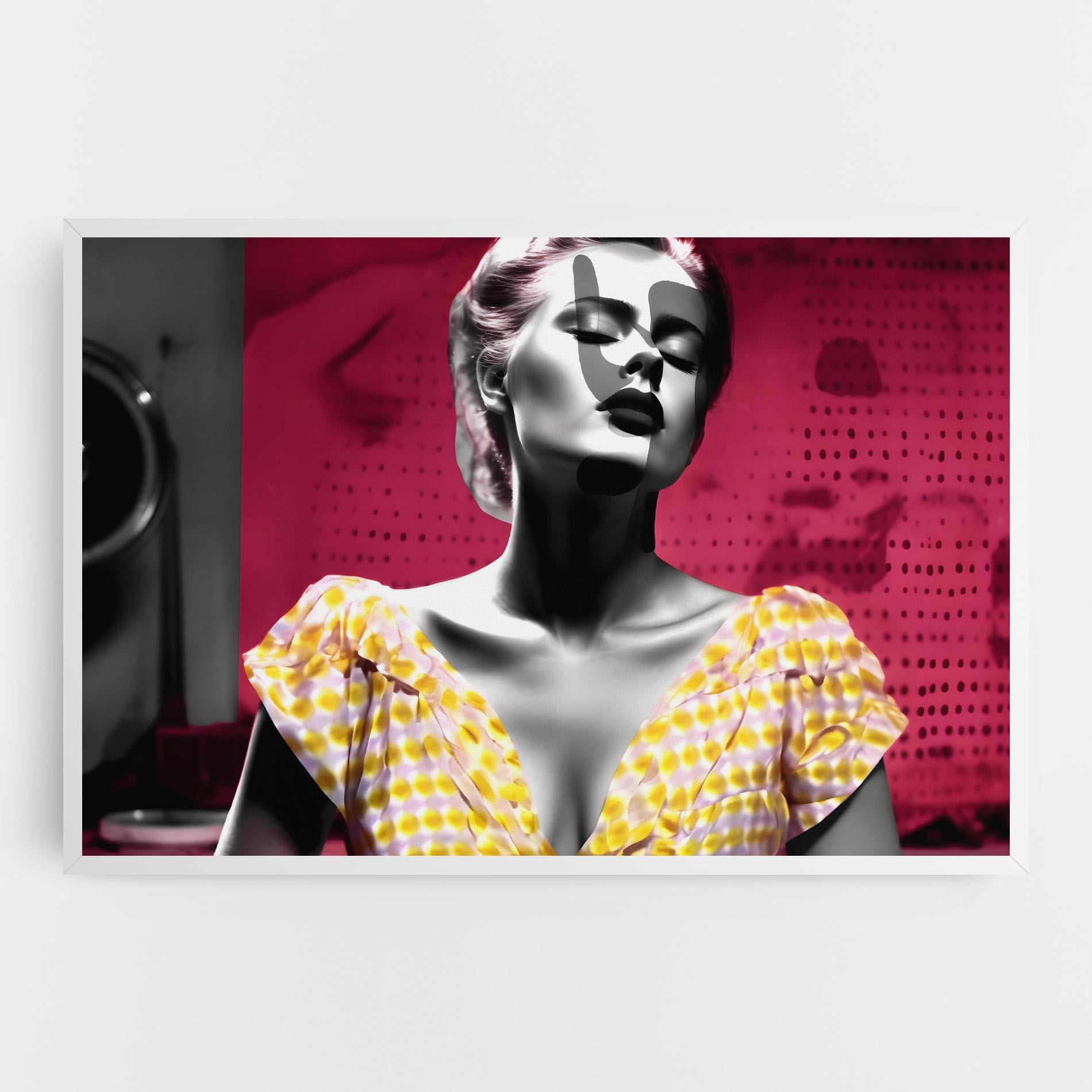 Vászonkép Yellow Dress On Pink mockup 0