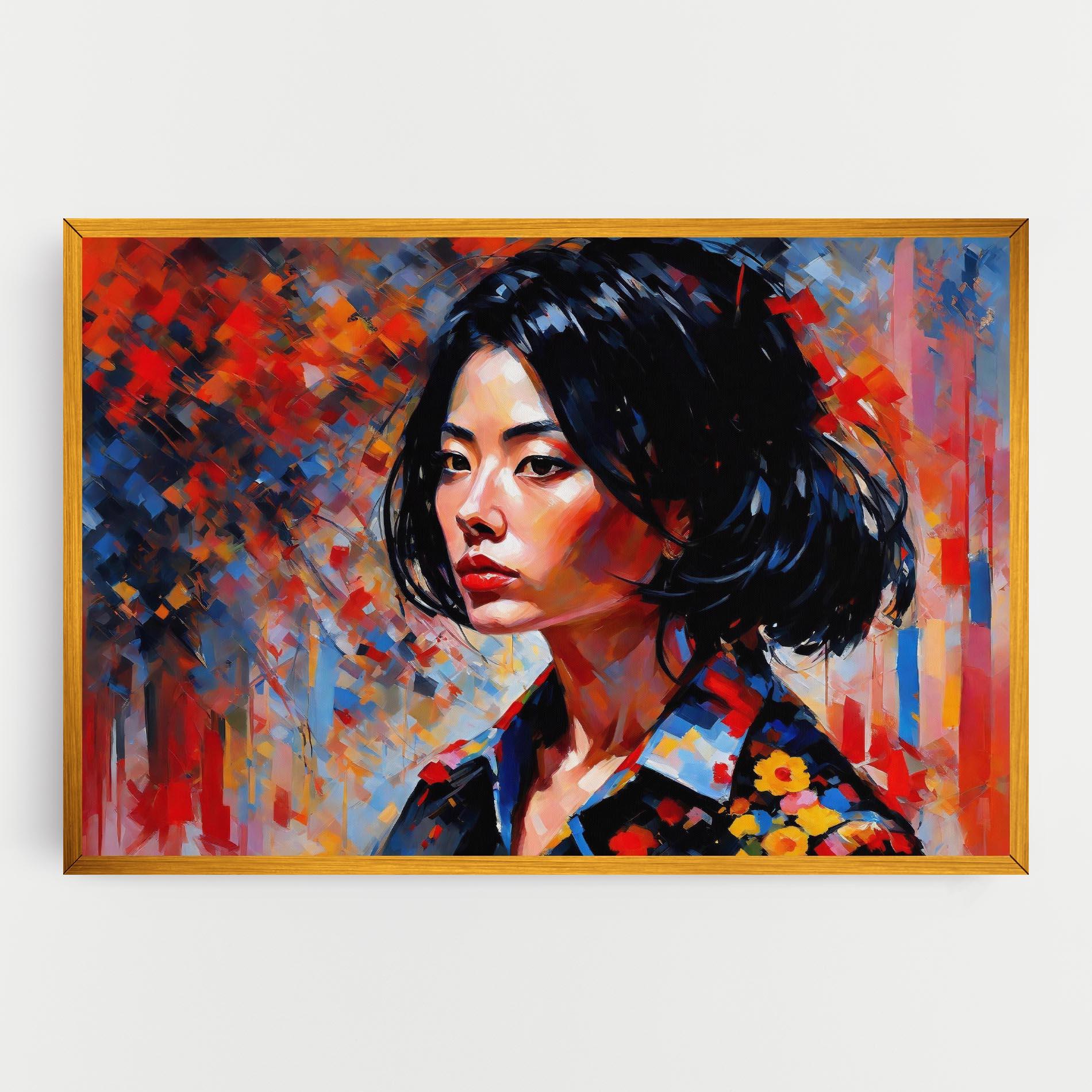 Vászonkép Beautiful Asian Woman mockup 0