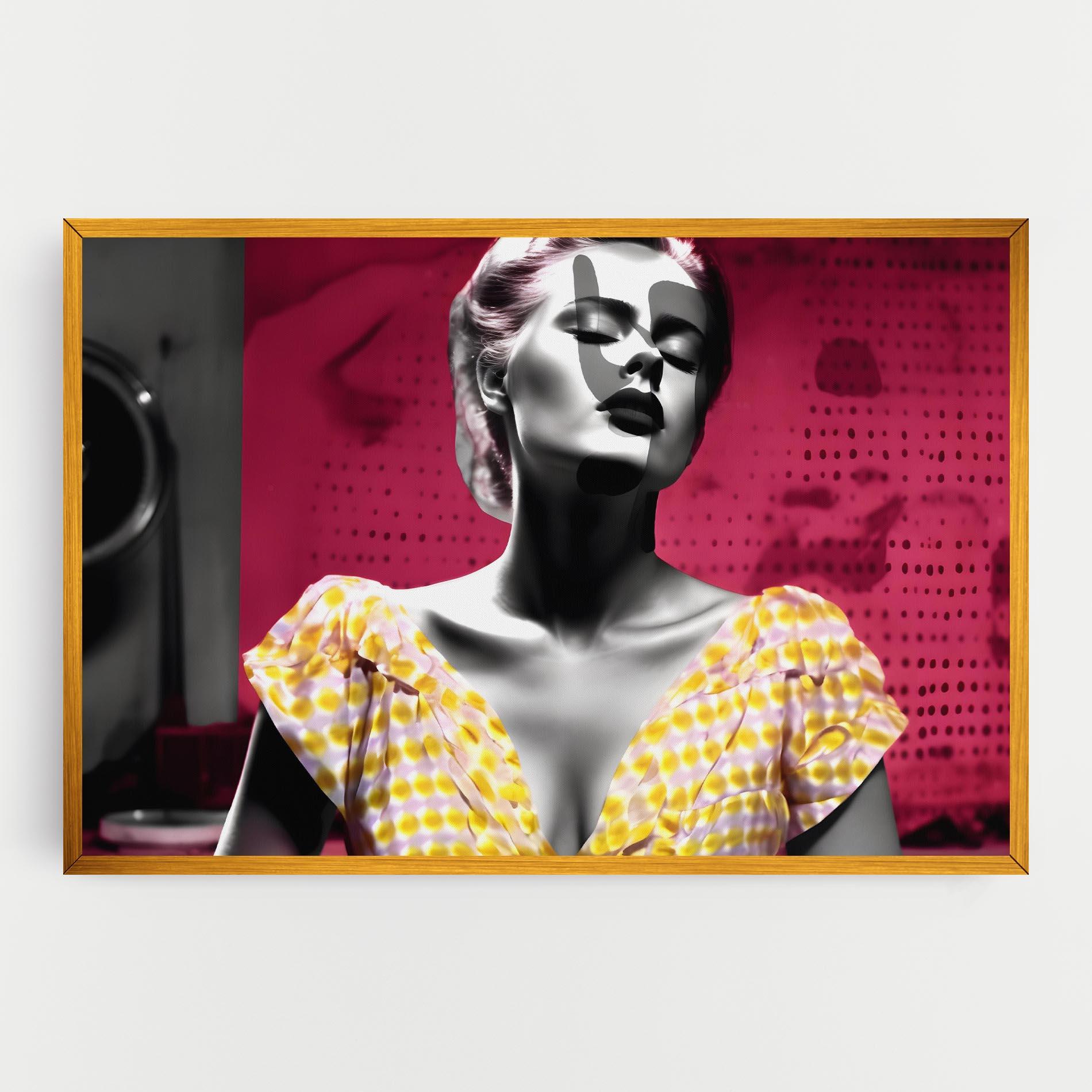 Vászonkép Yellow Dress On Pink mockup 0