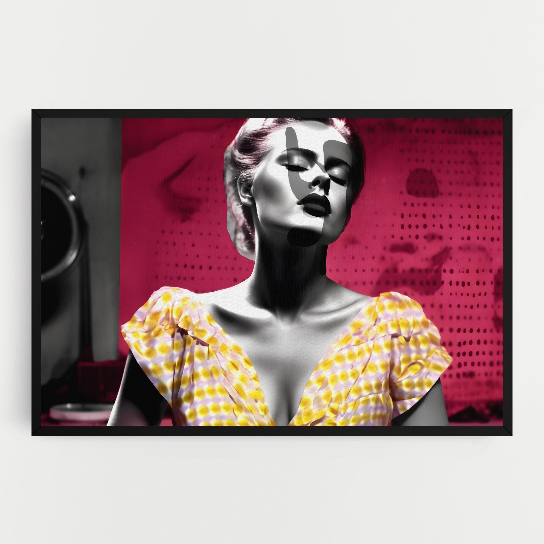 Vászonkép Yellow Dress On Pink mockup 0