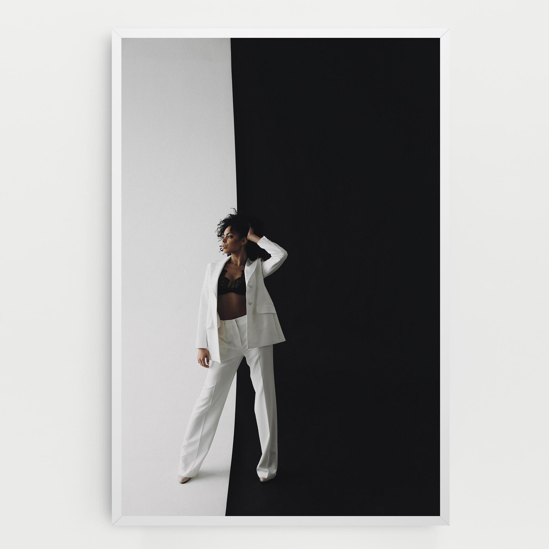 Vászonkép African Girl White Outfit mockup 0