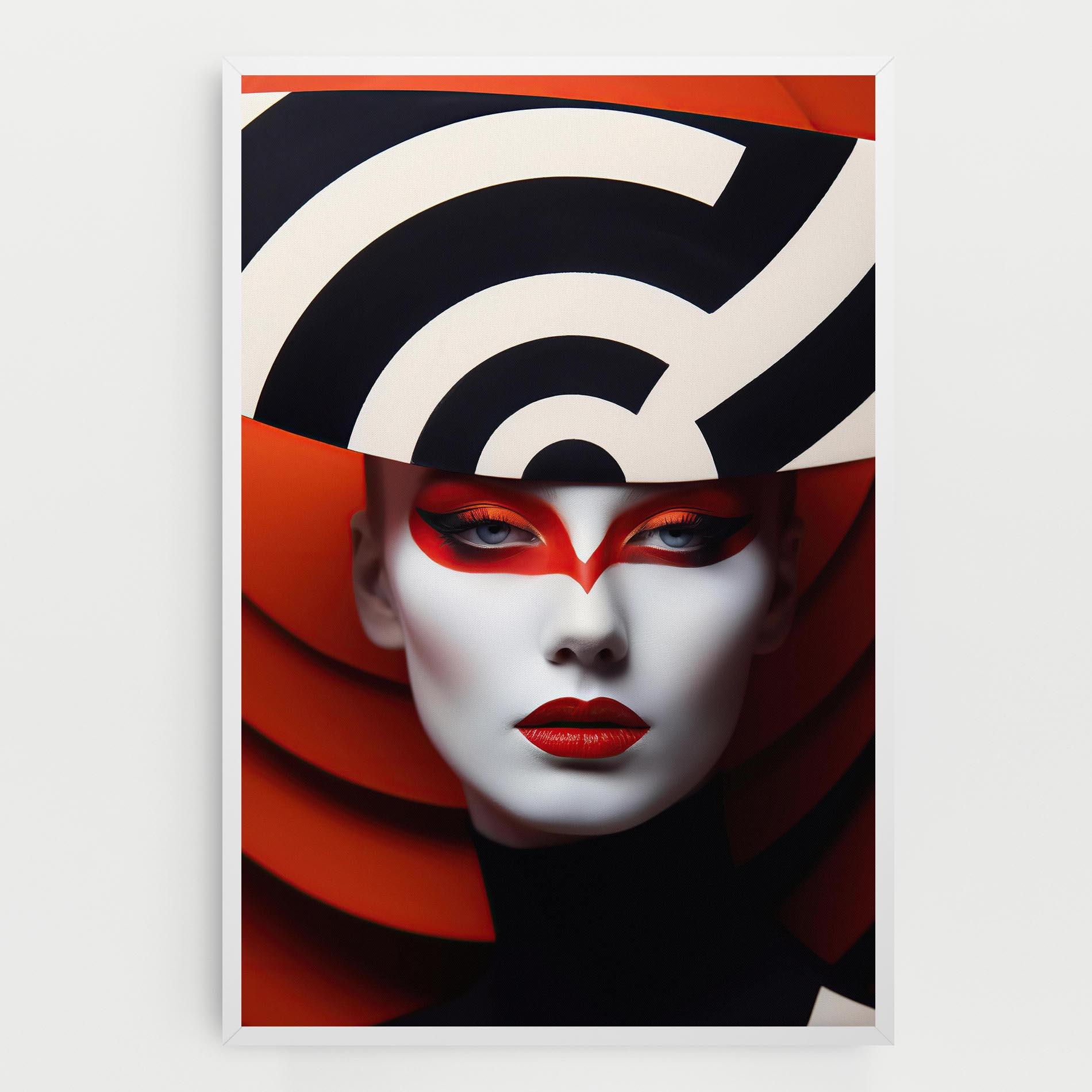 Vászonkép Red Black Woman Art mockup 0