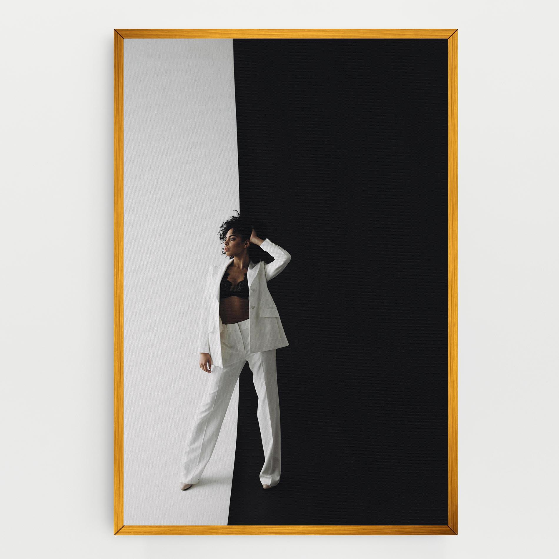 Vászonkép African Girl White Outfit mockup 0