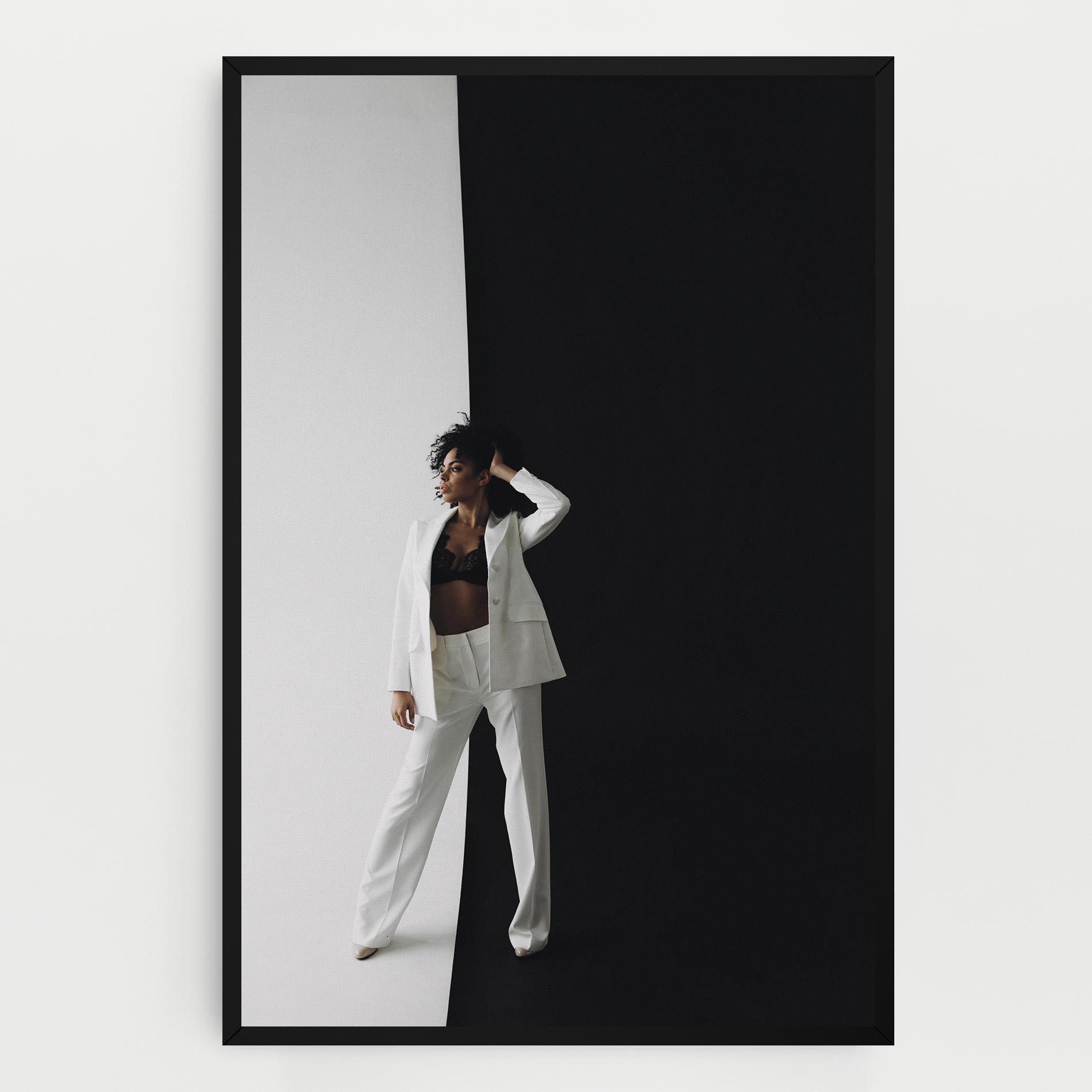 Vászonkép African Girl White Outfit mockup 0