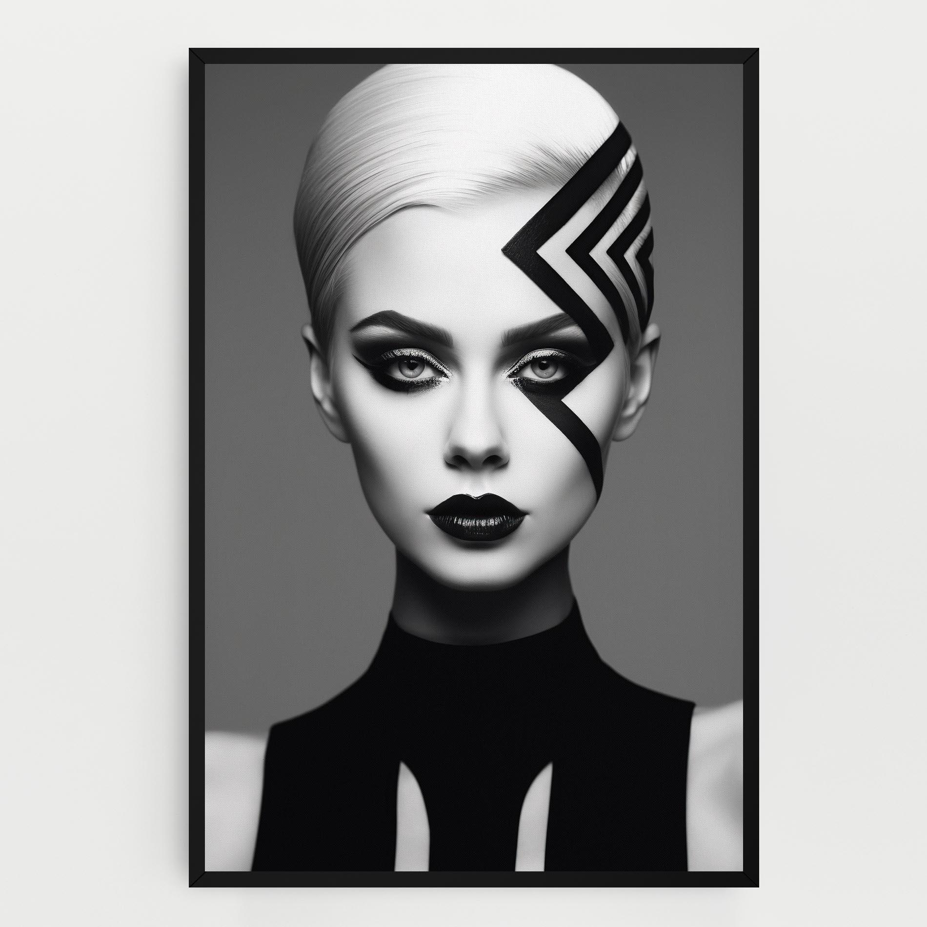 Vászonkép Black Lines On Face mockup 0