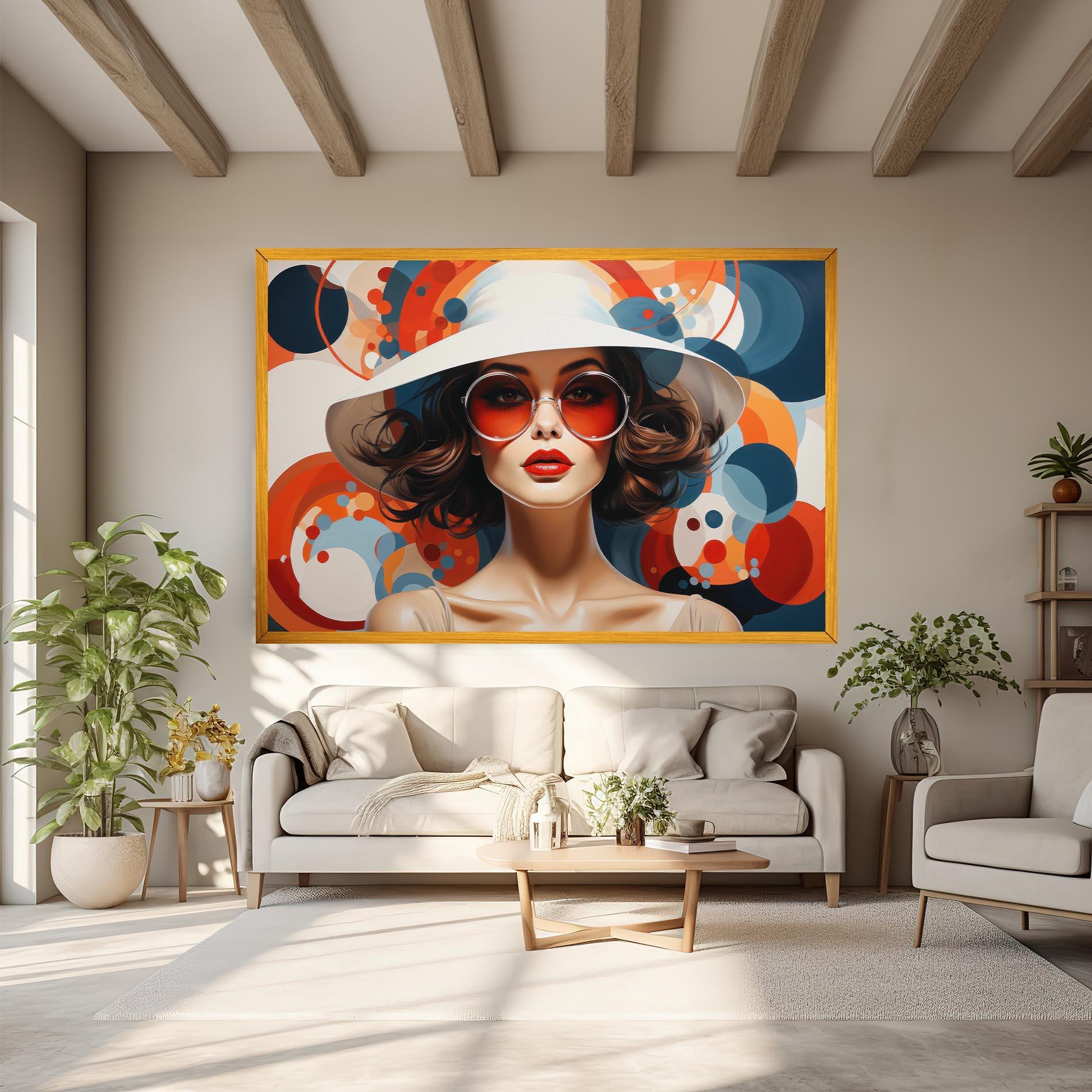 Vászonkép Big Glasses Woman mockup 6