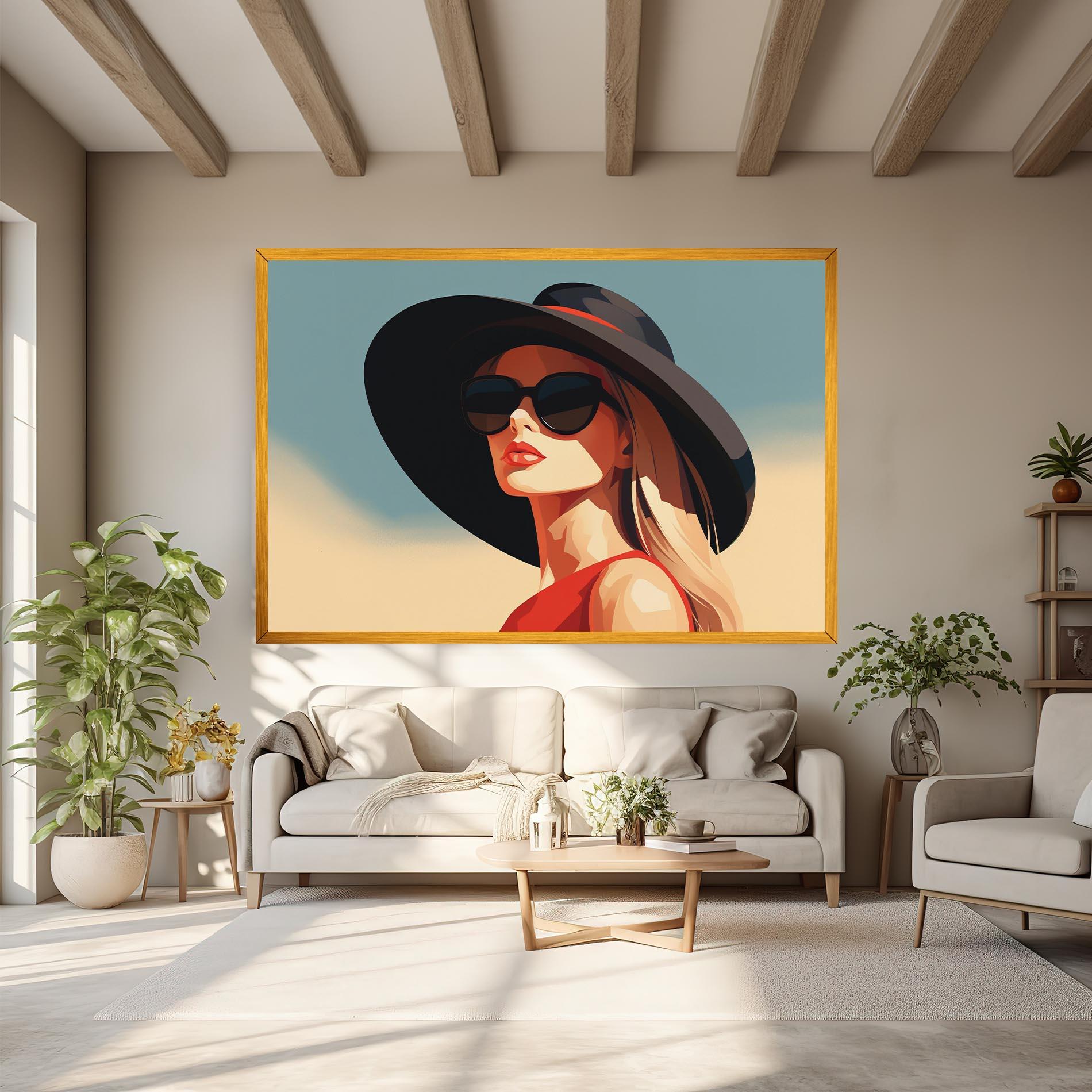 Vászonkép Caucasian Glamor Model mockup 6