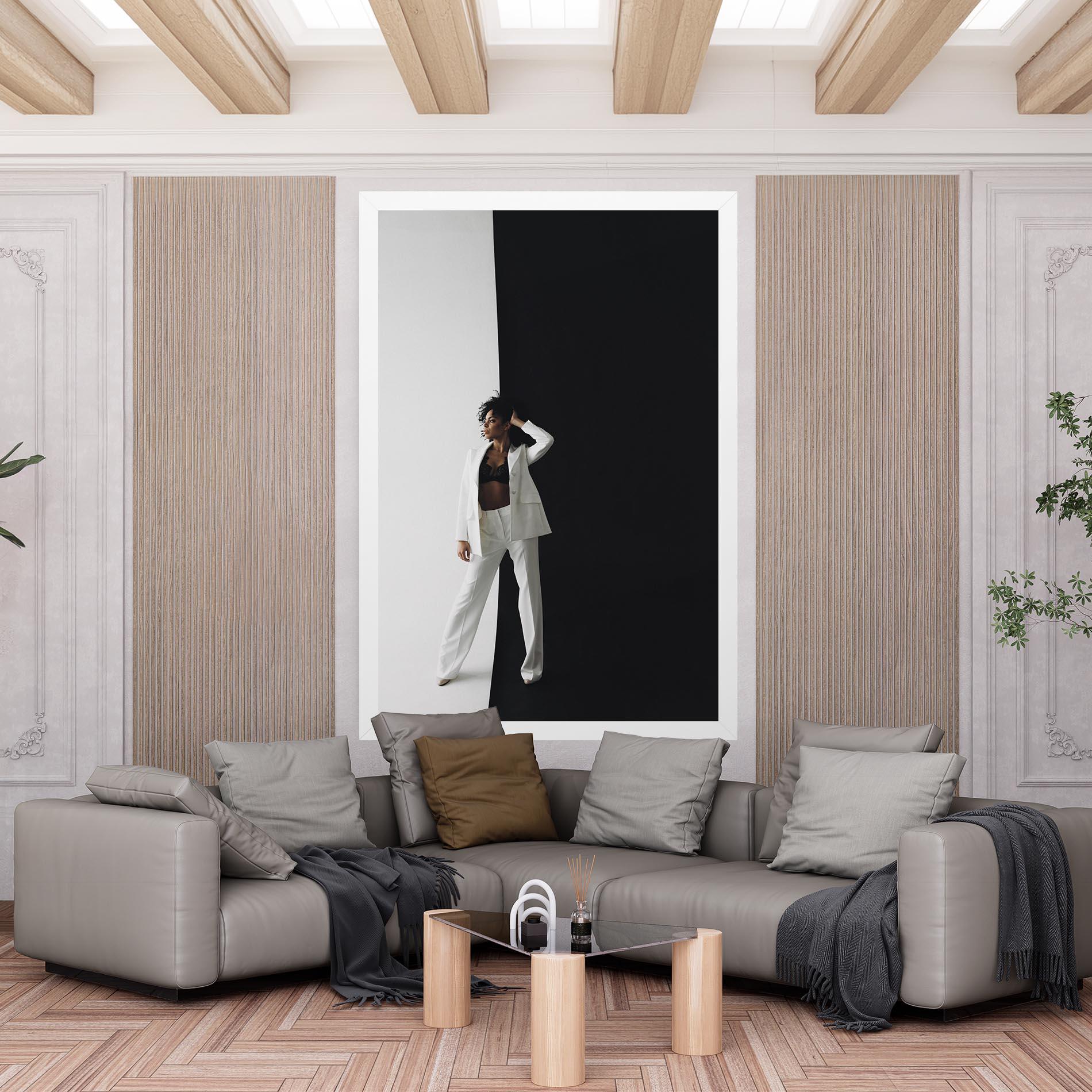 Vászonkép African Girl White Outfit mockup 6