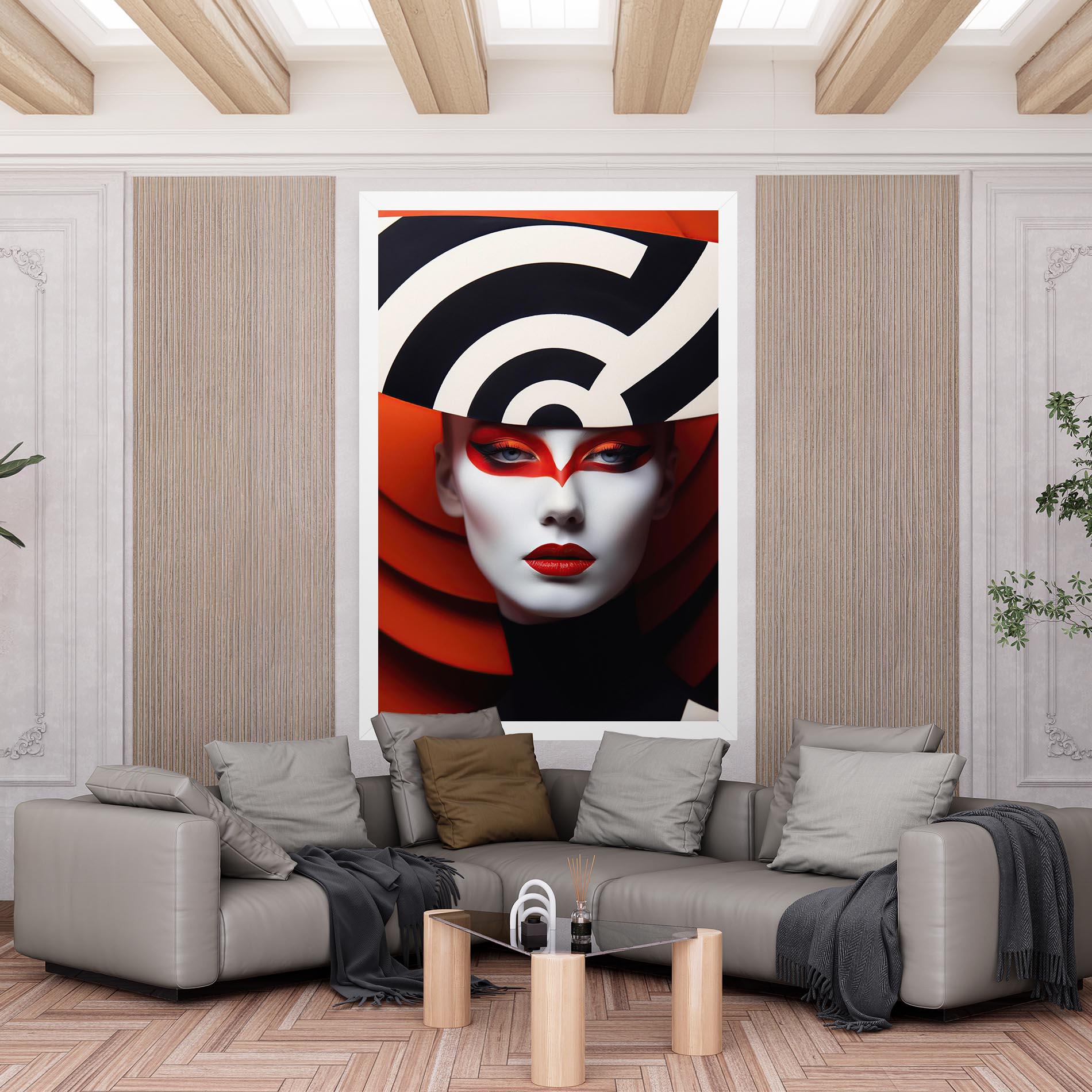 Vászonkép Red Black Woman Art mockup 6