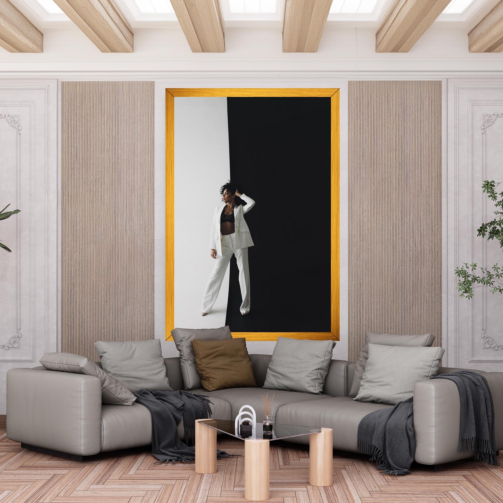 Vászonkép African Girl White Outfit mockup 6