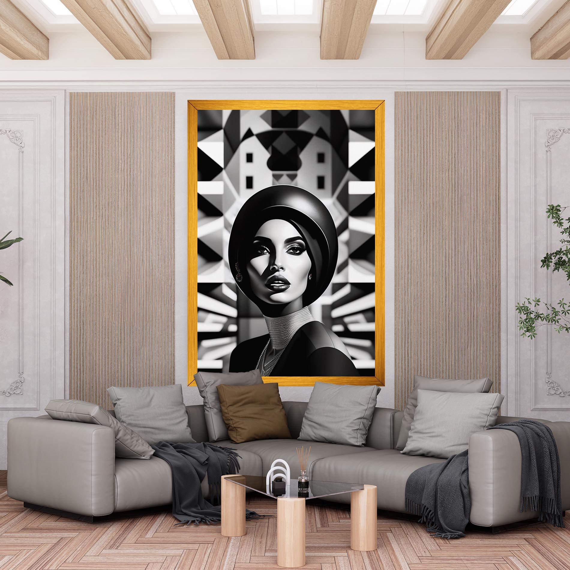 Vászonkép Big Black Hat mockup 6