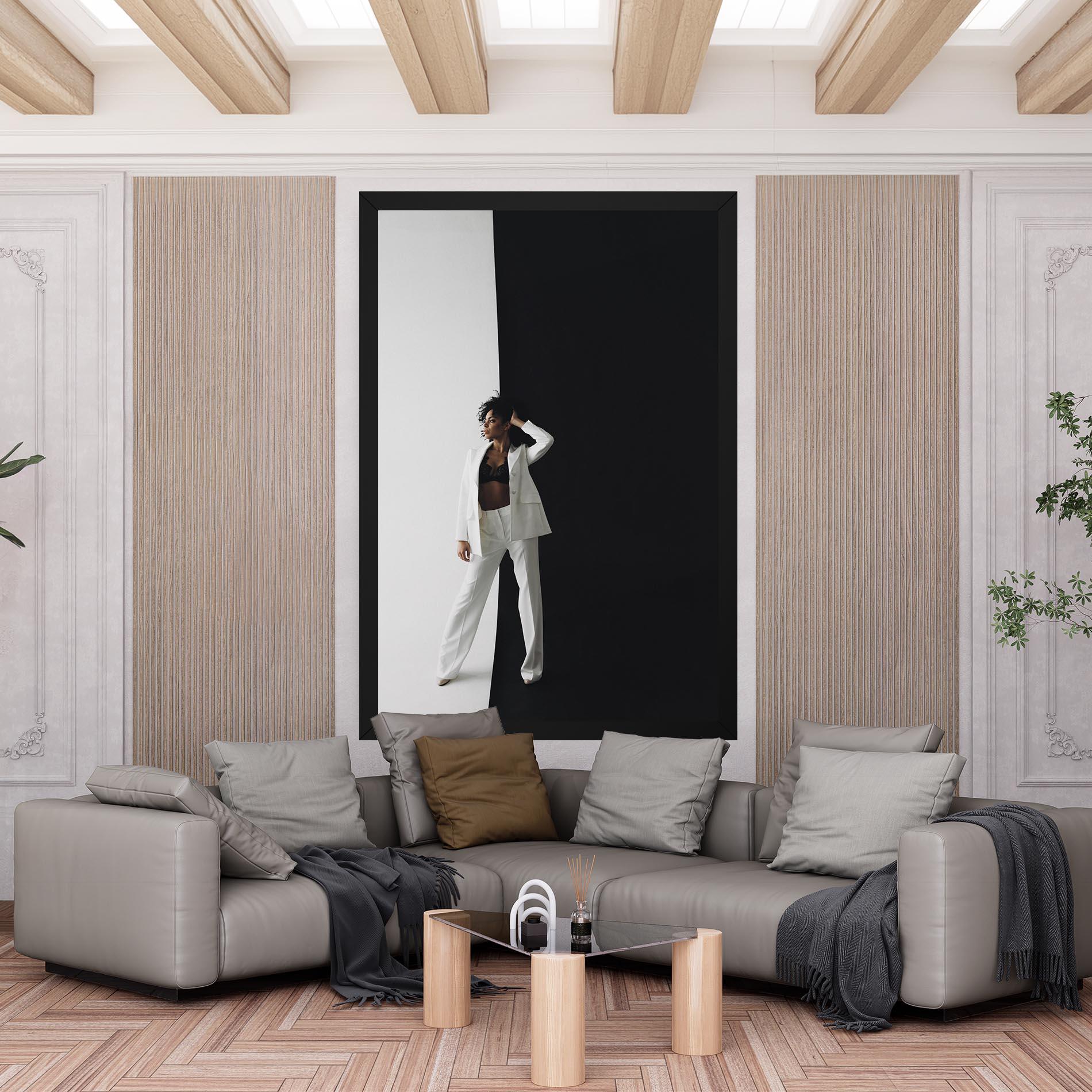 Vászonkép African Girl White Outfit mockup 6