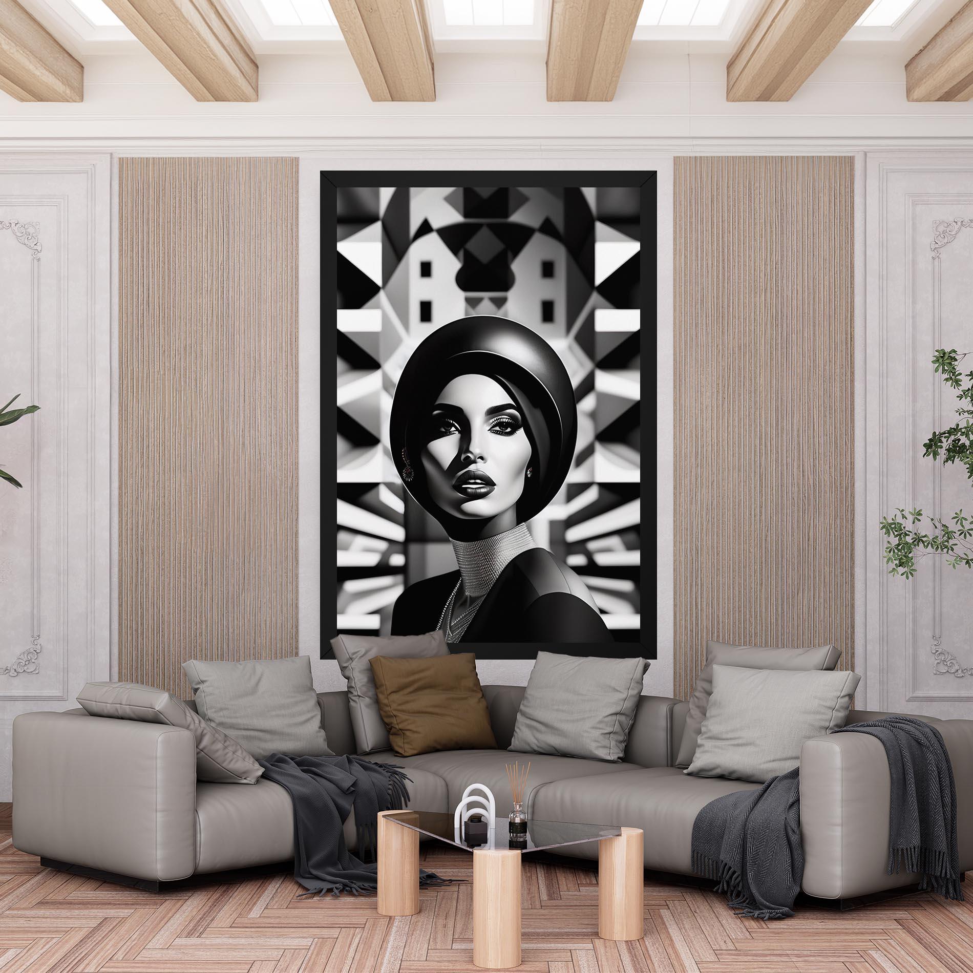 Vászonkép Big Black Hat mockup 6