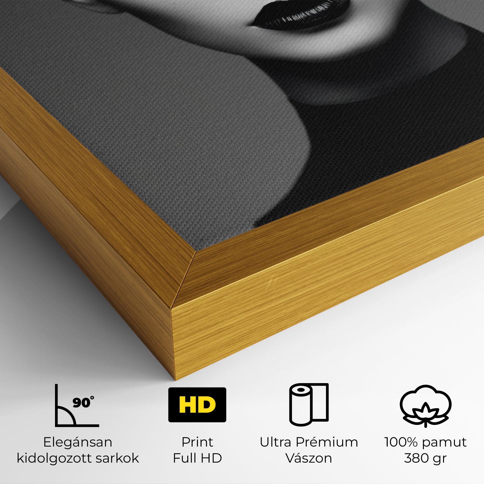 Vászonkép Black Lines On Face mockup 4
