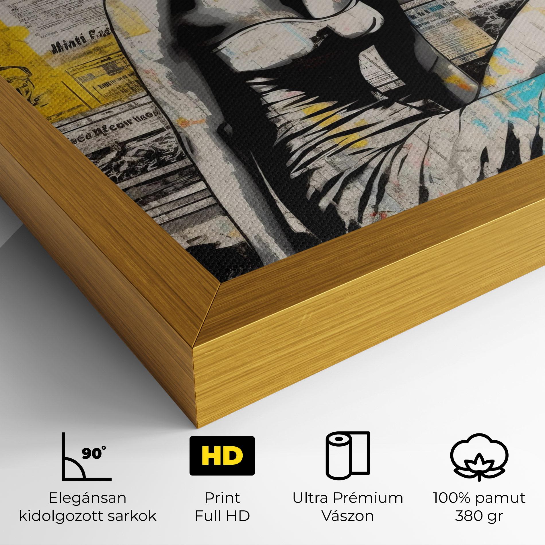 Vászonkép Newspaper Painting Girl mockup 4