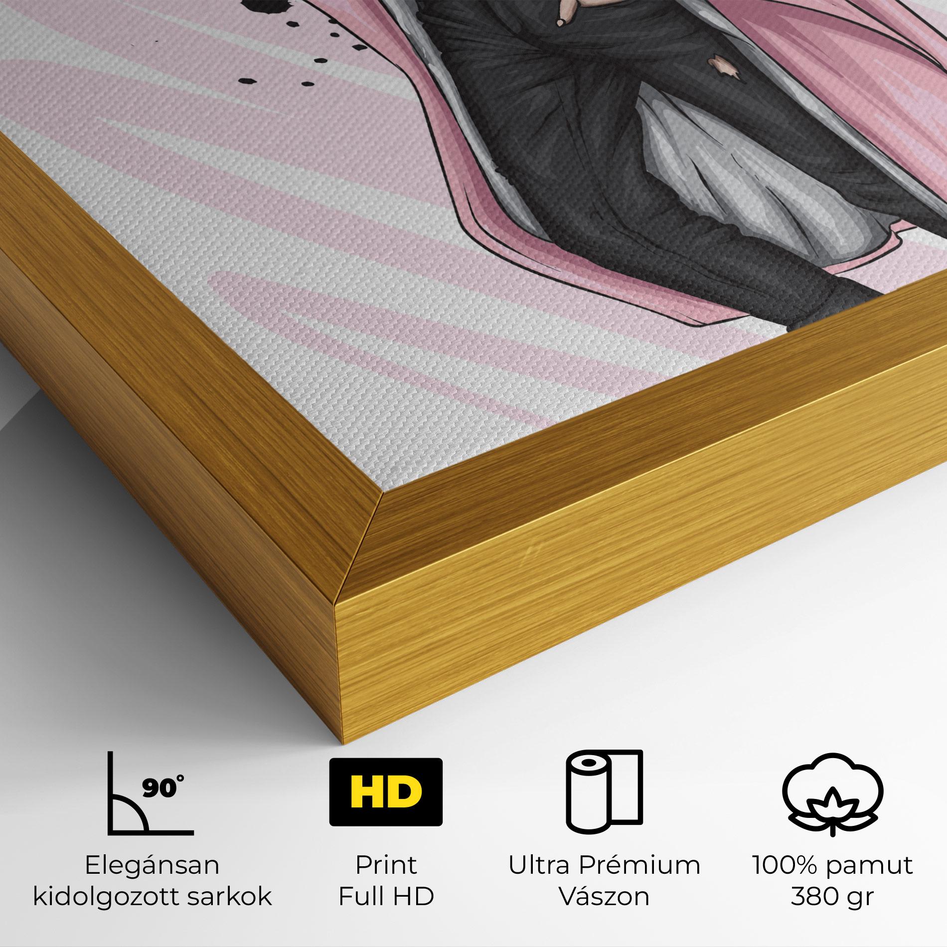 Vászonkép Pink Coat Woman mockup 4