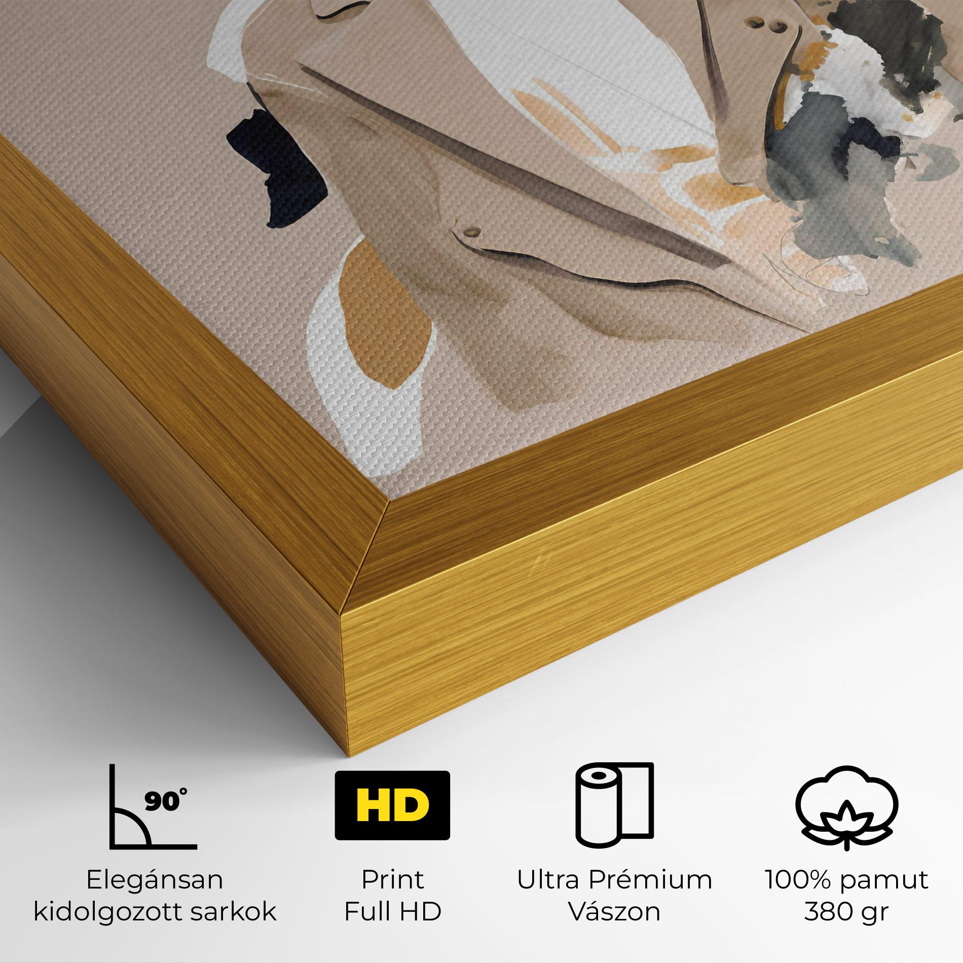 Vászonkép Watercolor Stylish Model mockup 4