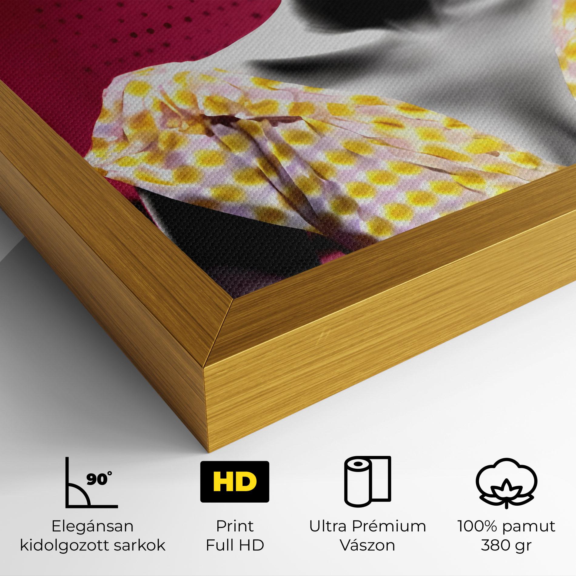 Vászonkép Yellow Dress On Pink mockup 4