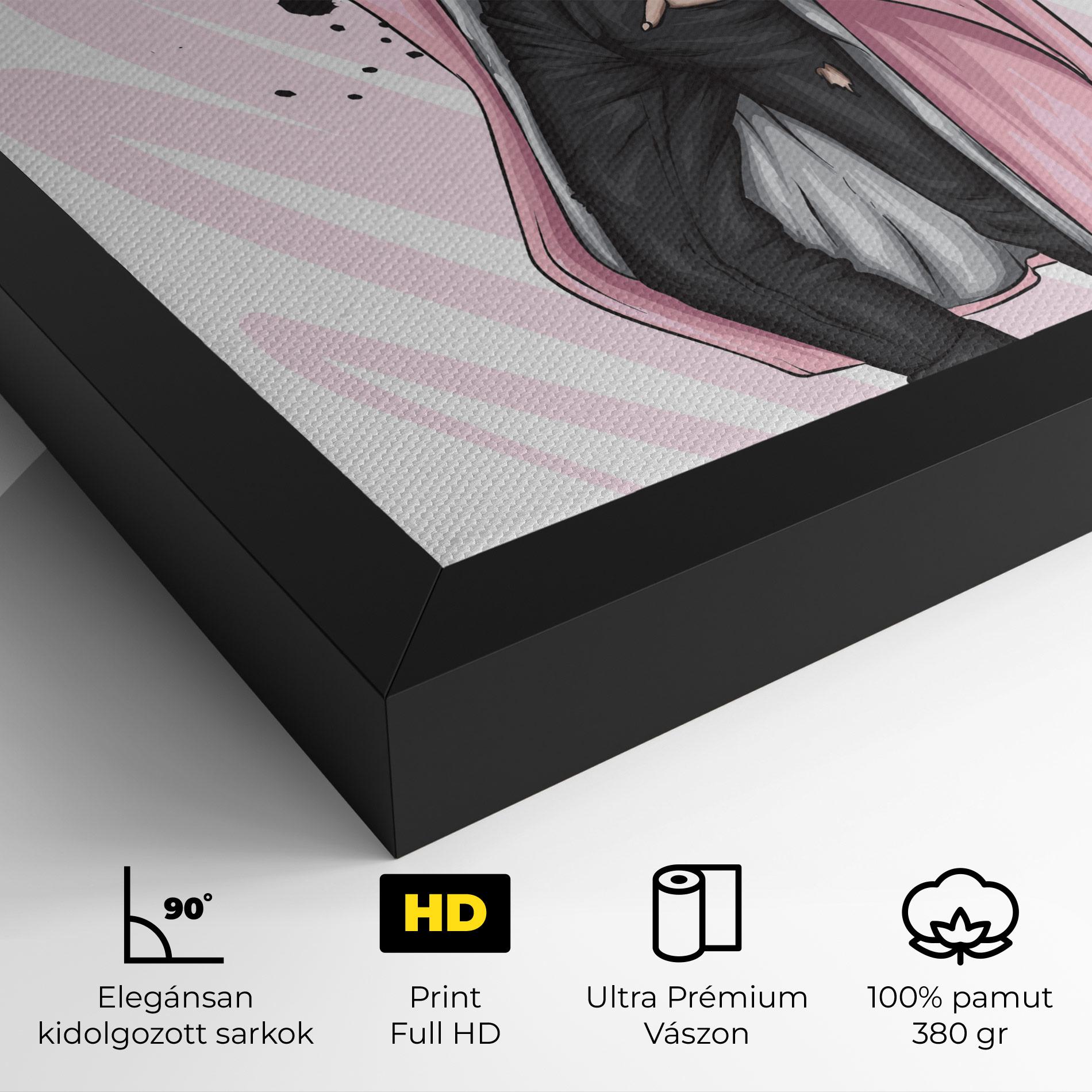 Vászonkép Pink Coat Woman mockup 4