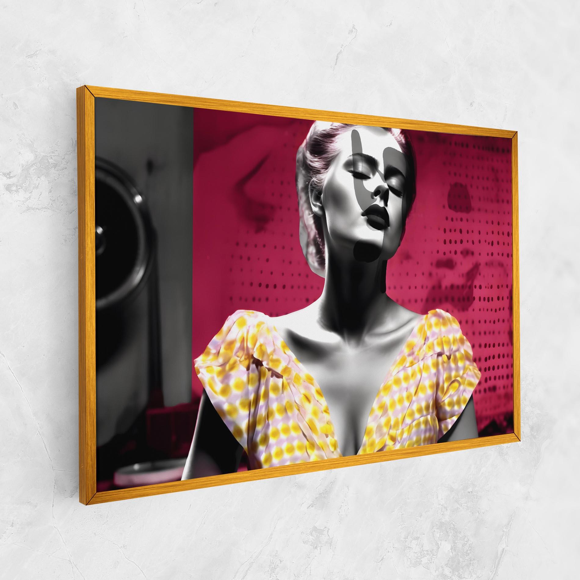 Vászonkép Yellow Dress On Pink mockup 1