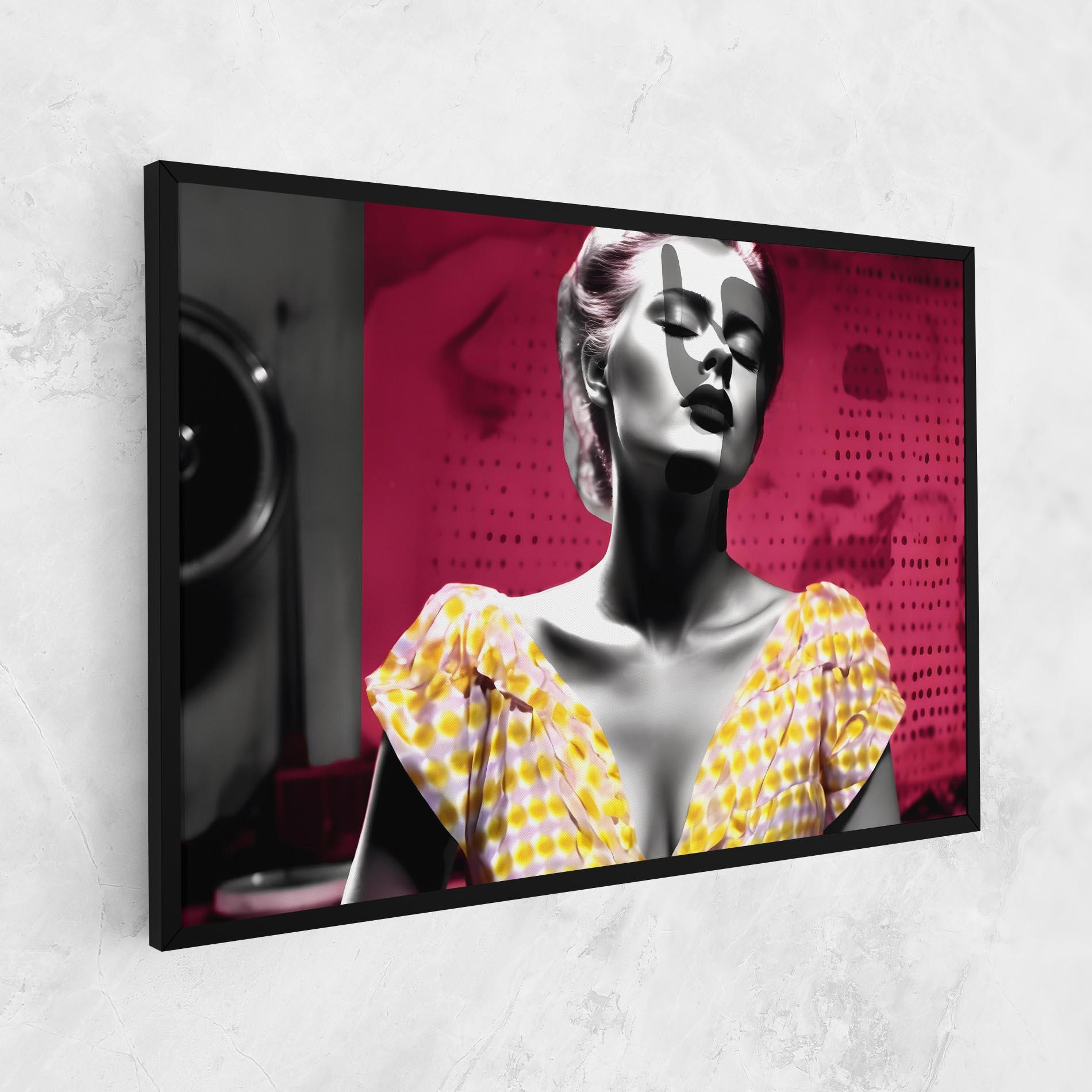 Vászonkép Yellow Dress On Pink mockup 1