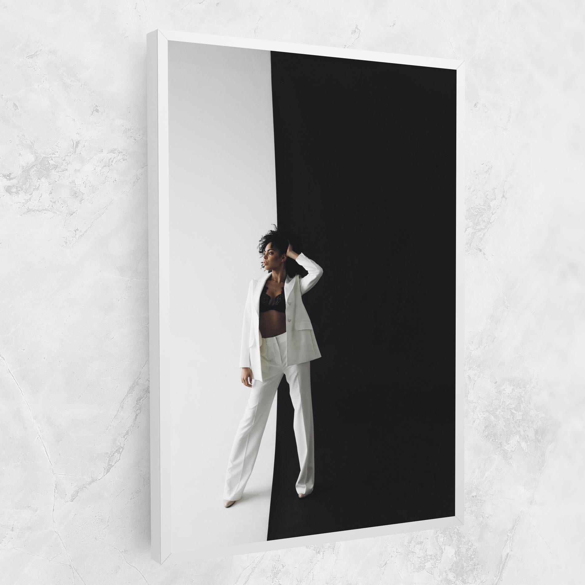 Vászonkép African Girl White Outfit mockup 1