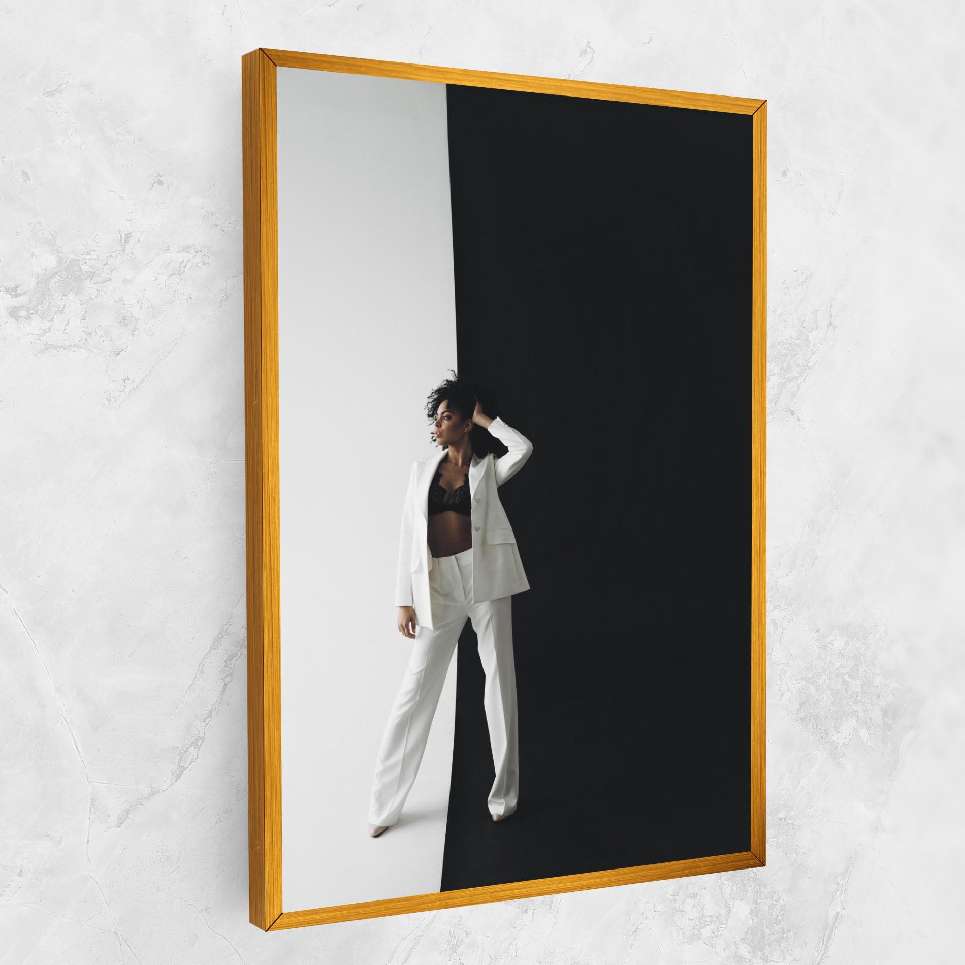 Vászonkép African Girl White Outfit mockup 1